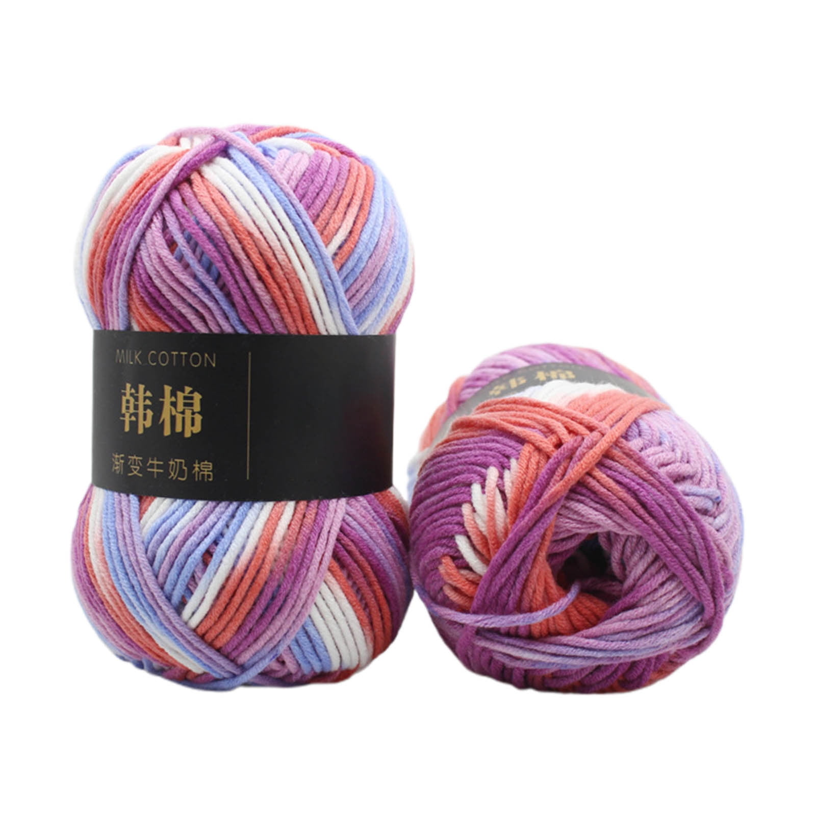 AYktou Cotton Yarn - Multicolor Rainbows Yarn,50 gram Skeins,26 Colors Available,7 Strands Of Combed Milk Cotton Crocheting Yarn for Knitting,Crochet,Weaving,Arts & Crafts - Fiesta #P - Pink - Image 1