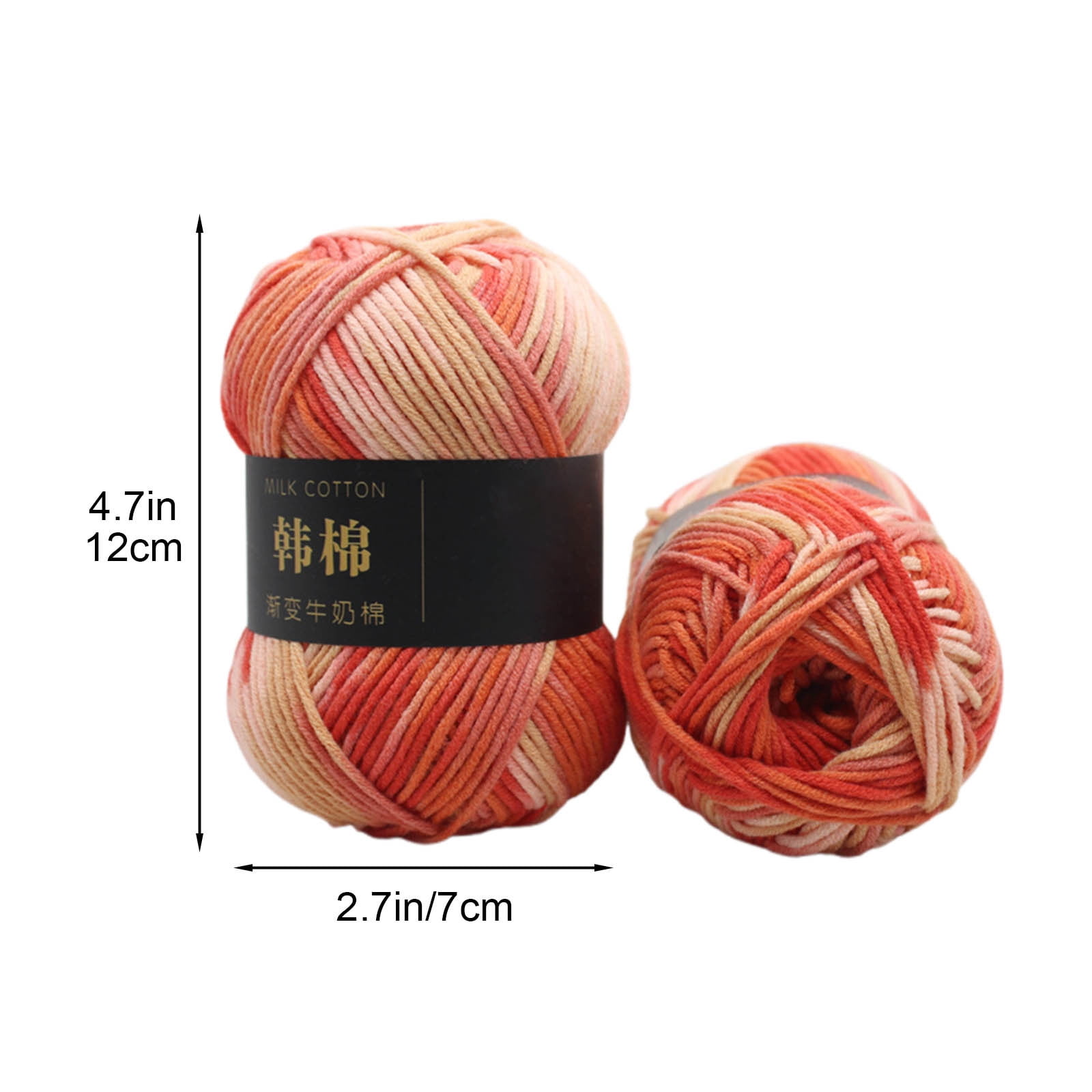 AYktou Cotton Yarn - Multicolor Rainbows Yarn,50 gram Skeins,26 Colors Available,7 Strands Of Combed Milk Cotton Crocheting Yarn for Knitting,Crochet,Weaving,Arts & Crafts - Fiesta #Q - Orange-Yellow - Image 3