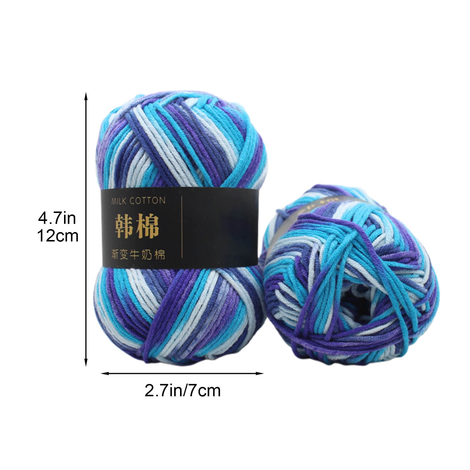 AYktou Cotton Yarn - Multicolor Rainbows Yarn,50 gram Skeins,26 Colors Available,7 Strands Of Combed Milk Cotton Crocheting Yarn for Knitting,Crochet,Weaving,Arts & Crafts - Fiesta #R - Blue Purple - Image 3
