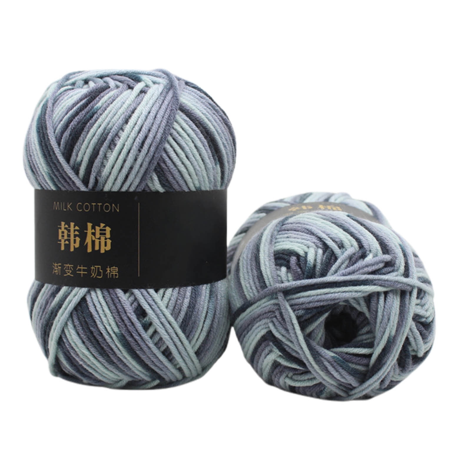 AYktou Cotton Yarn - Multicolor Rainbows Yarn,50 gram Skeins,26 Colors Available,7 Strands Of Combed Milk Cotton Crocheting Yarn for Knitting,Crochet,Weaving,Arts & Crafts - Fiesta #S - Dark Gray - Image 2