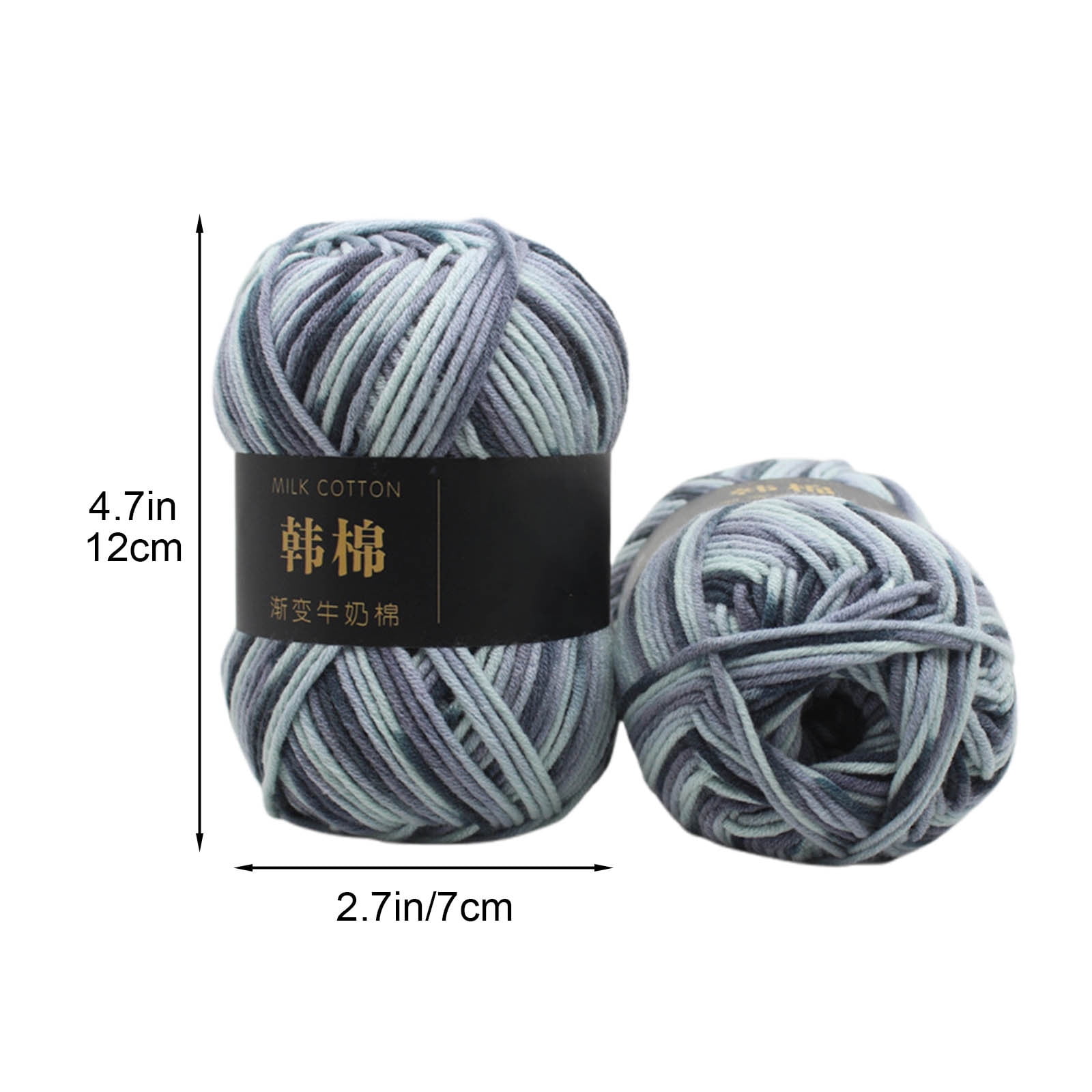 AYktou Cotton Yarn - Multicolor Rainbows Yarn,50 gram Skeins,26 Colors Available,7 Strands Of Combed Milk Cotton Crocheting Yarn for Knitting,Crochet,Weaving,Arts & Crafts - Fiesta #S - Dark Gray - Image 3