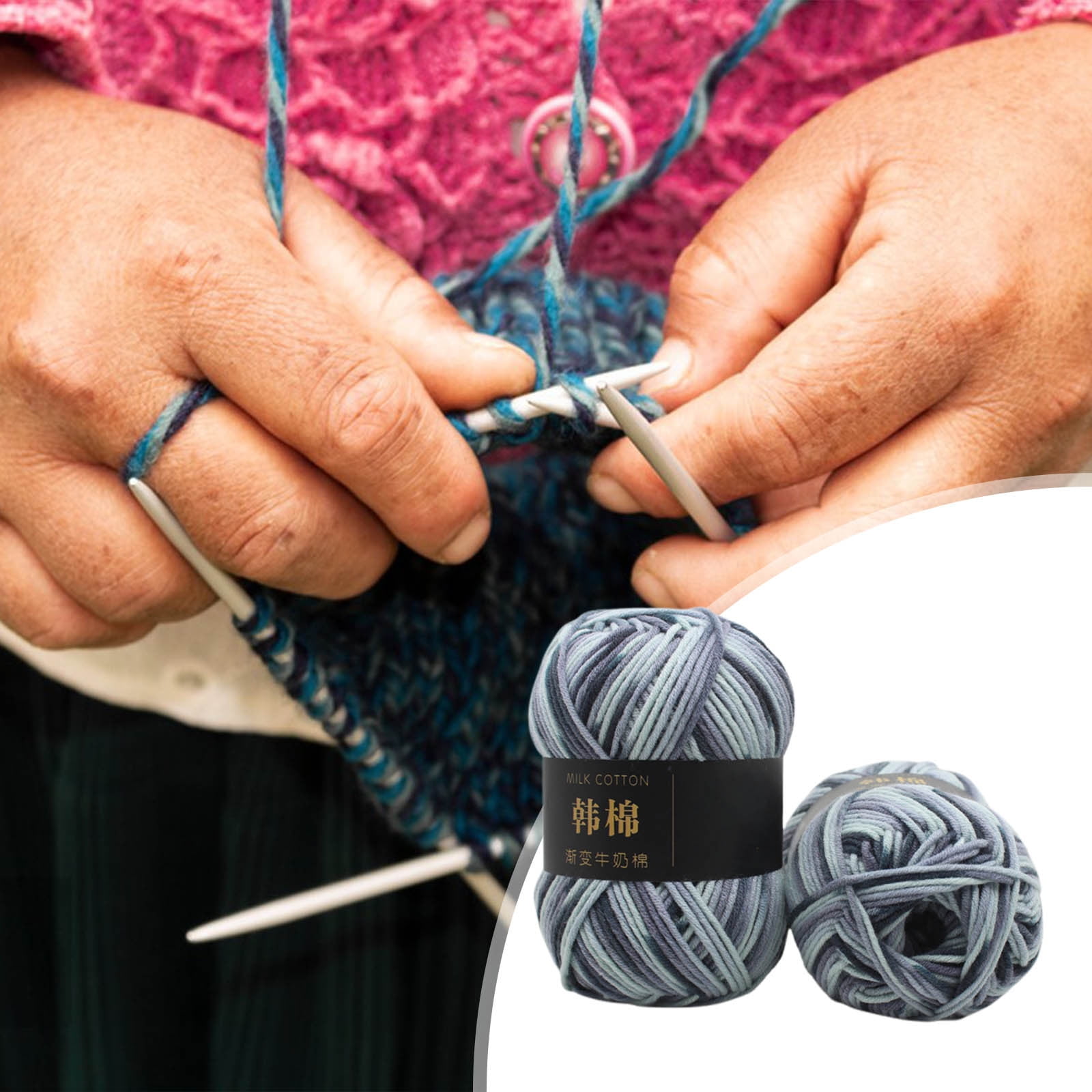 AYktou Cotton Yarn - Multicolor Rainbows Yarn,50 gram Skeins,26 Colors Available,7 Strands Of Combed Milk Cotton Crocheting Yarn for Knitting,Crochet,Weaving,Arts & Crafts - Fiesta #S - Dark Gray - Image 4
