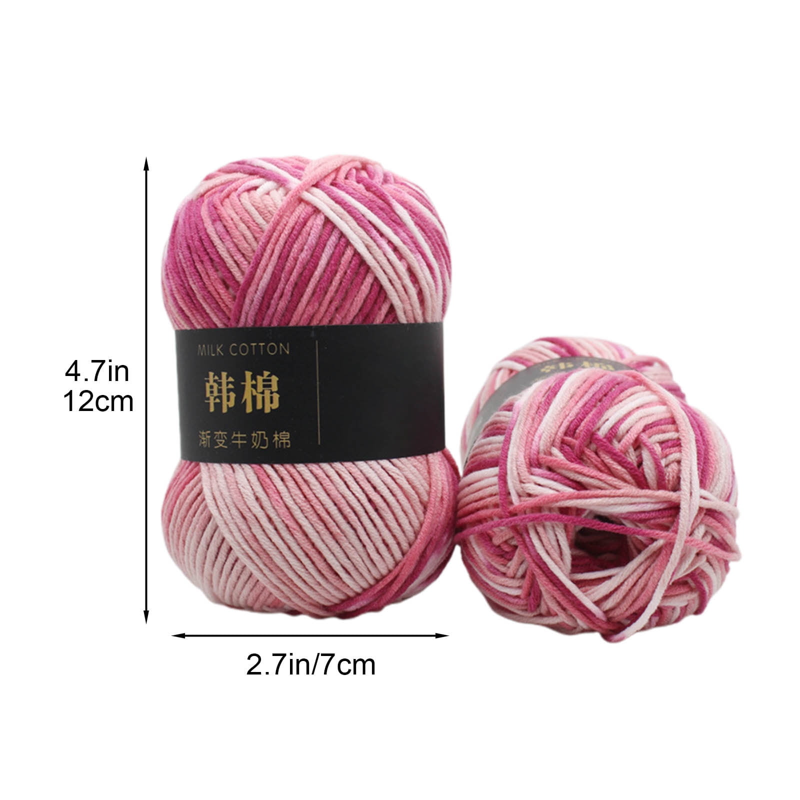 AYktou Cotton Yarn - Multicolor Rainbows Yarn,50 gram Skeins,26 Colors Available,7 Strands Of Combed Milk Cotton Crocheting Yarn for Knitting,Crochet,Weaving,Arts & Crafts - Fiesta #U - Pink Beige - Image 3