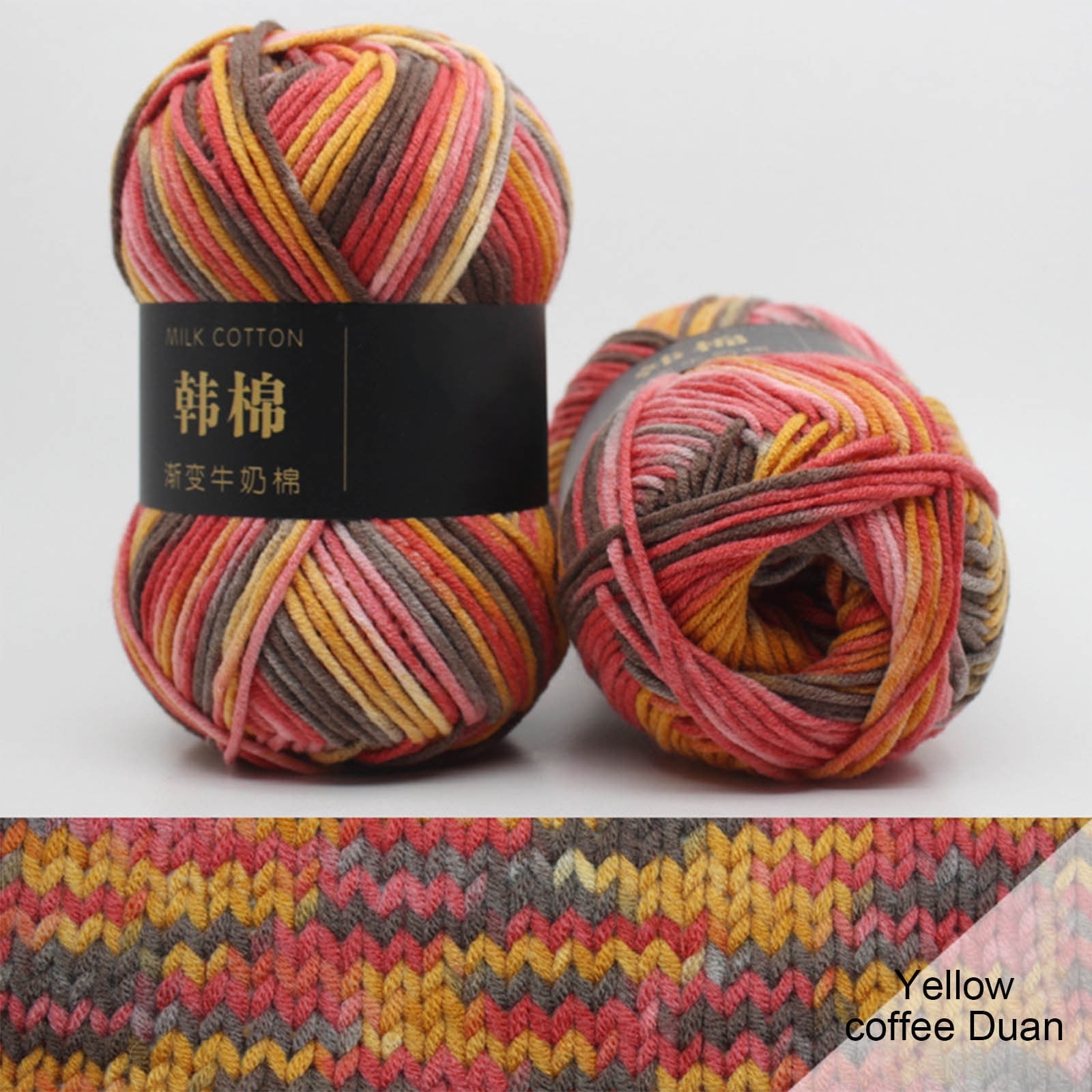 AYktou Cotton Yarn - Multicolor Rainbows Yarn,50 gram Skeins,26 Colors Available,7 Strands Of Combed Milk Cotton Crocheting Yarn for Knitting,Crochet,Weaving,Arts & Crafts - Fiesta #W - Multicolor - Image 1