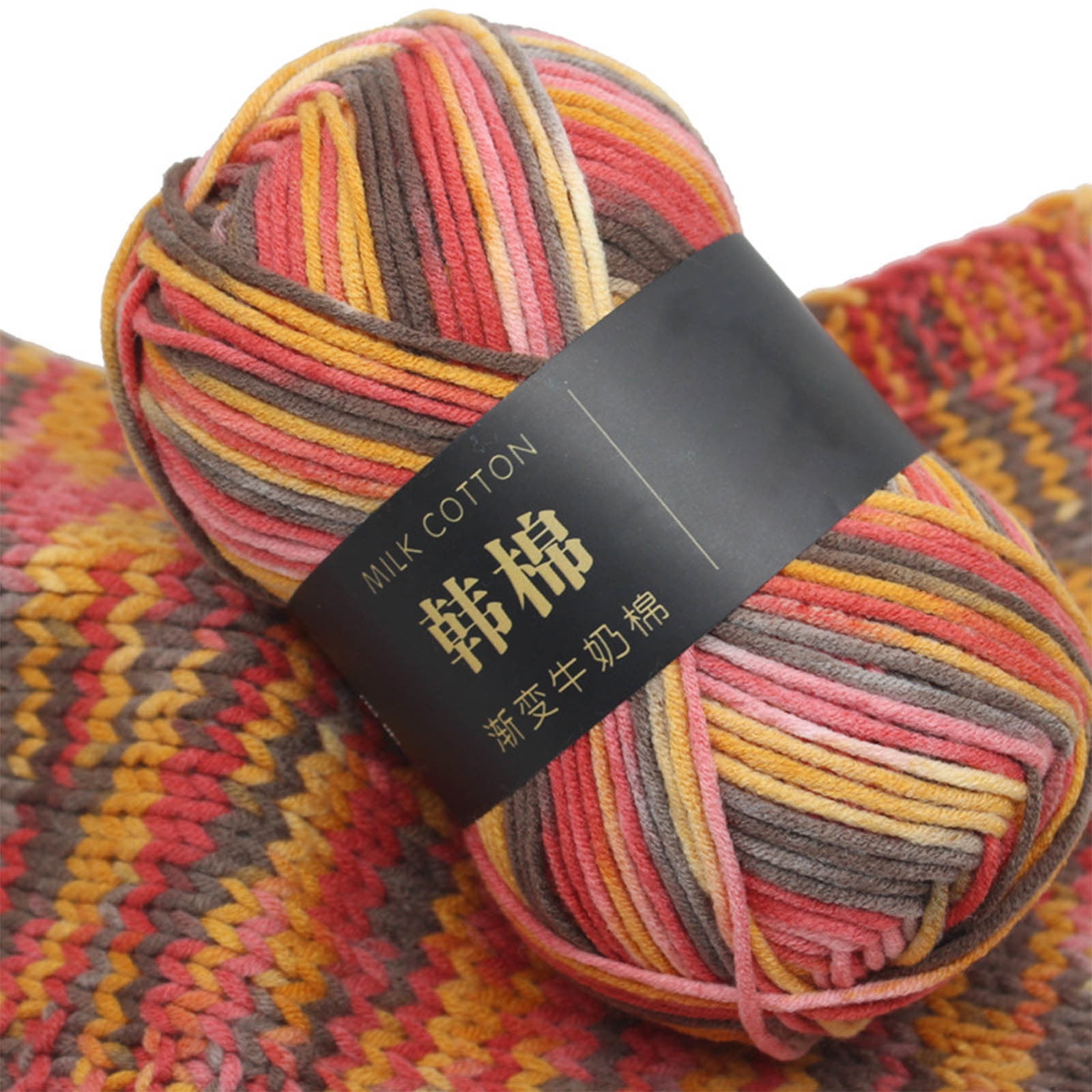 AYktou Cotton Yarn - Multicolor Rainbows Yarn,50 gram Skeins,26 Colors Available,7 Strands Of Combed Milk Cotton Crocheting Yarn for Knitting,Crochet,Weaving,Arts & Crafts - Fiesta #W - Multicolor - Image 4