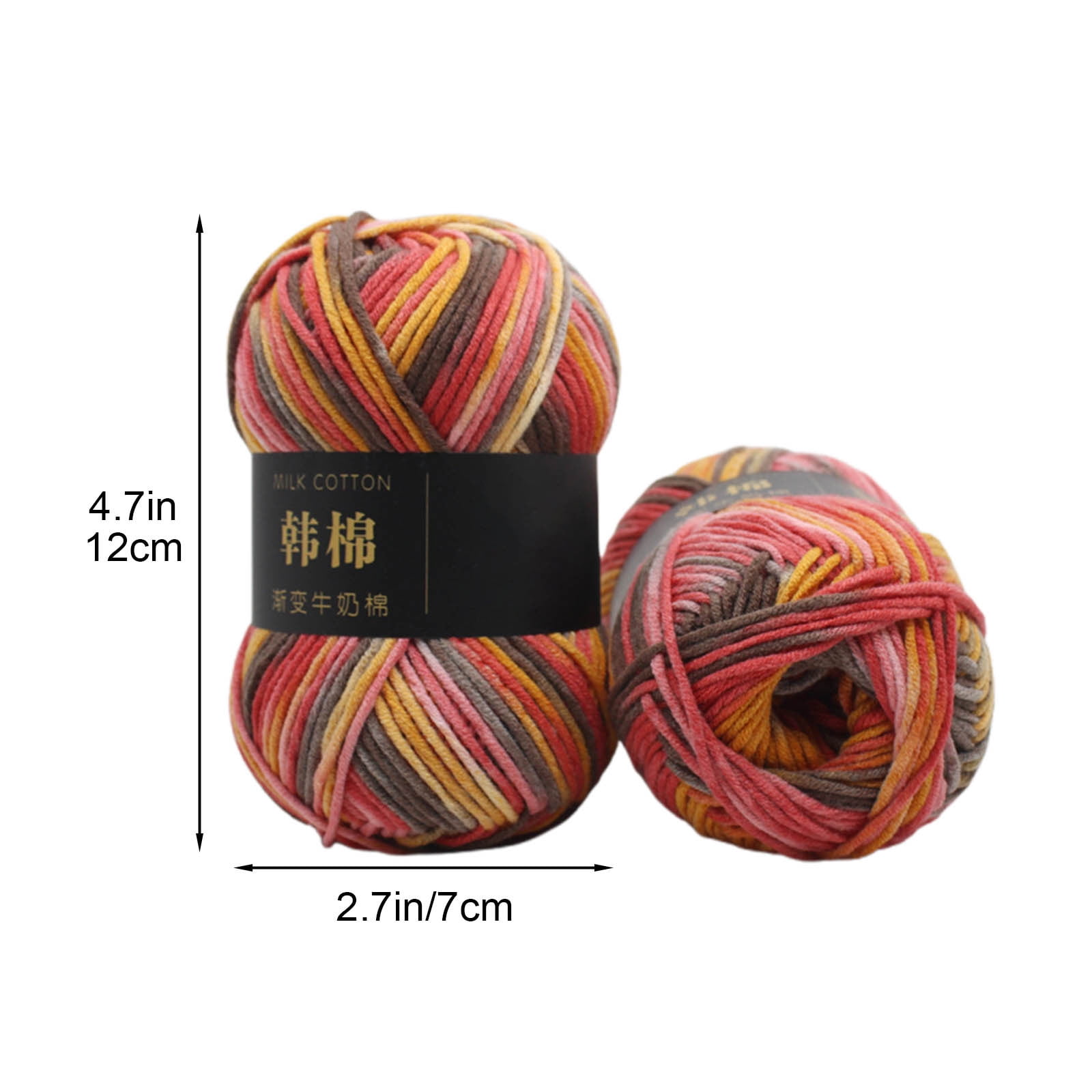 AYktou Cotton Yarn - Multicolor Rainbows Yarn,50 gram Skeins,26 Colors Available,7 Strands Of Combed Milk Cotton Crocheting Yarn for Knitting,Crochet,Weaving,Arts & Crafts - Fiesta #W - Multicolor - Image 5