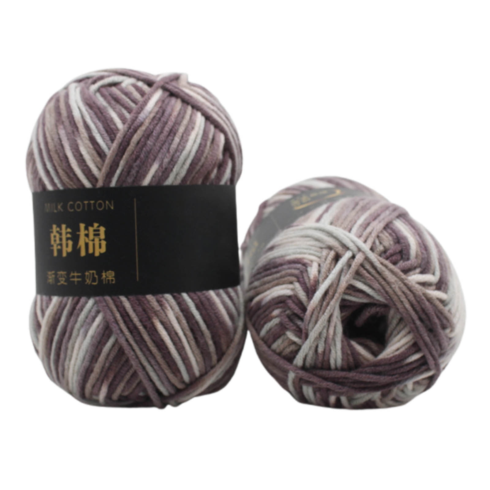 AYktou Cotton Yarn - Multicolor Rainbows Yarn,50 gram Skeins,26 Colors Available,7 Strands Of Combed Milk Cotton Crocheting Yarn for Knitting,Crochet,Weaving,Arts & Crafts - Fiesta #X - Gray White - Image 2