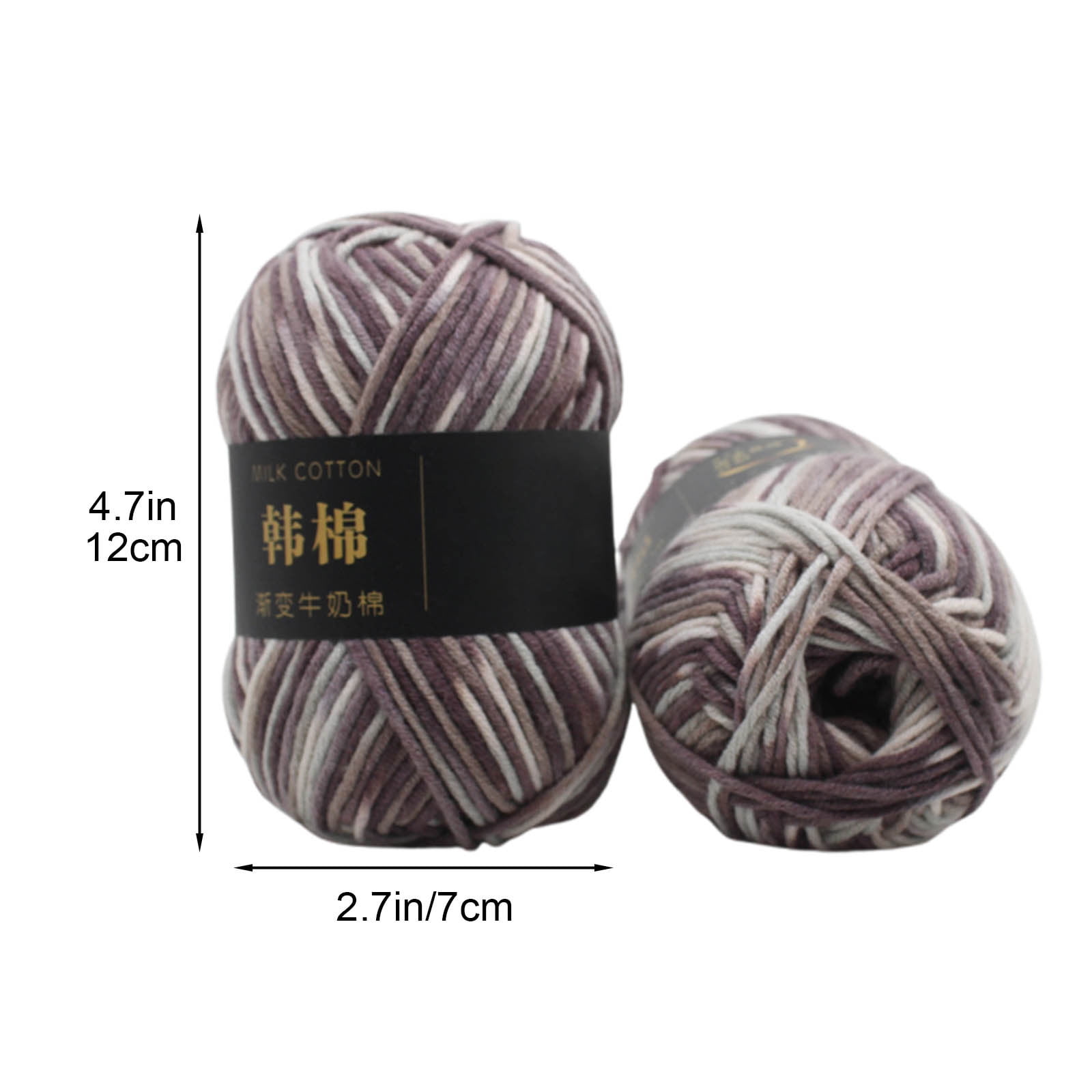 AYktou Cotton Yarn - Multicolor Rainbows Yarn,50 gram Skeins,26 Colors Available,7 Strands Of Combed Milk Cotton Crocheting Yarn for Knitting,Crochet,Weaving,Arts & Crafts - Fiesta #X - Gray White - Image 3