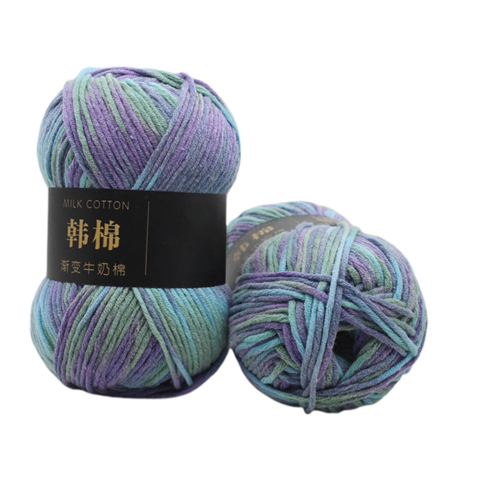 AYktou Cotton Yarn - Multicolor Rainbows Yarn,50 gram Skeins,26 Colors Available,7 Strands Of Combed Milk Cotton Crocheting Yarn for Knitting,Crochet,Weaving,Arts & Crafts - Fiesta #Y - Blue Purple - Image 2