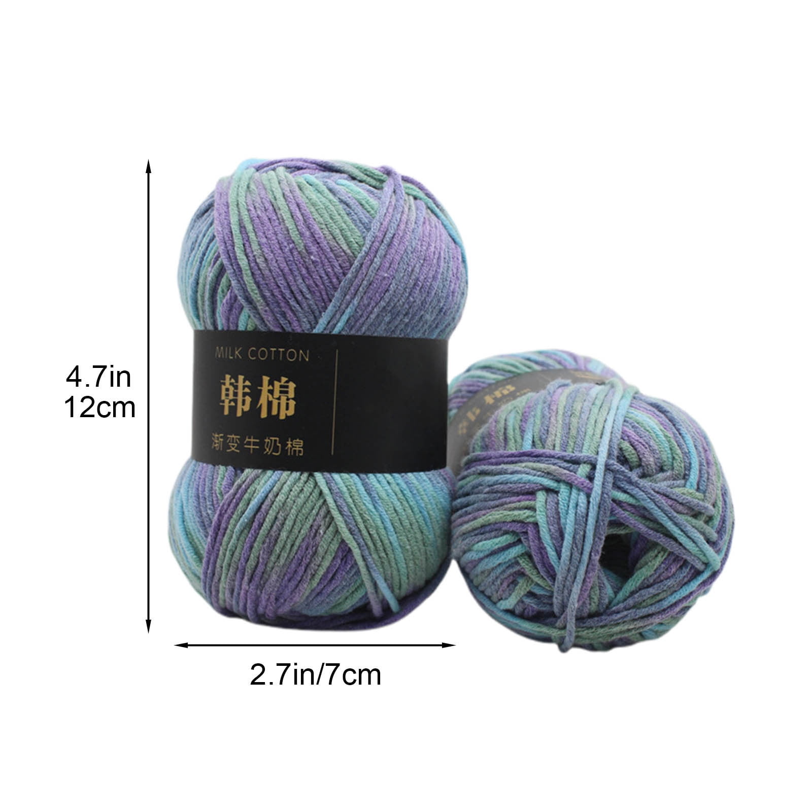AYktou Cotton Yarn - Multicolor Rainbows Yarn,50 gram Skeins,26 Colors Available,7 Strands Of Combed Milk Cotton Crocheting Yarn for Knitting,Crochet,Weaving,Arts & Crafts - Fiesta #Y - Blue Purple - Image 3