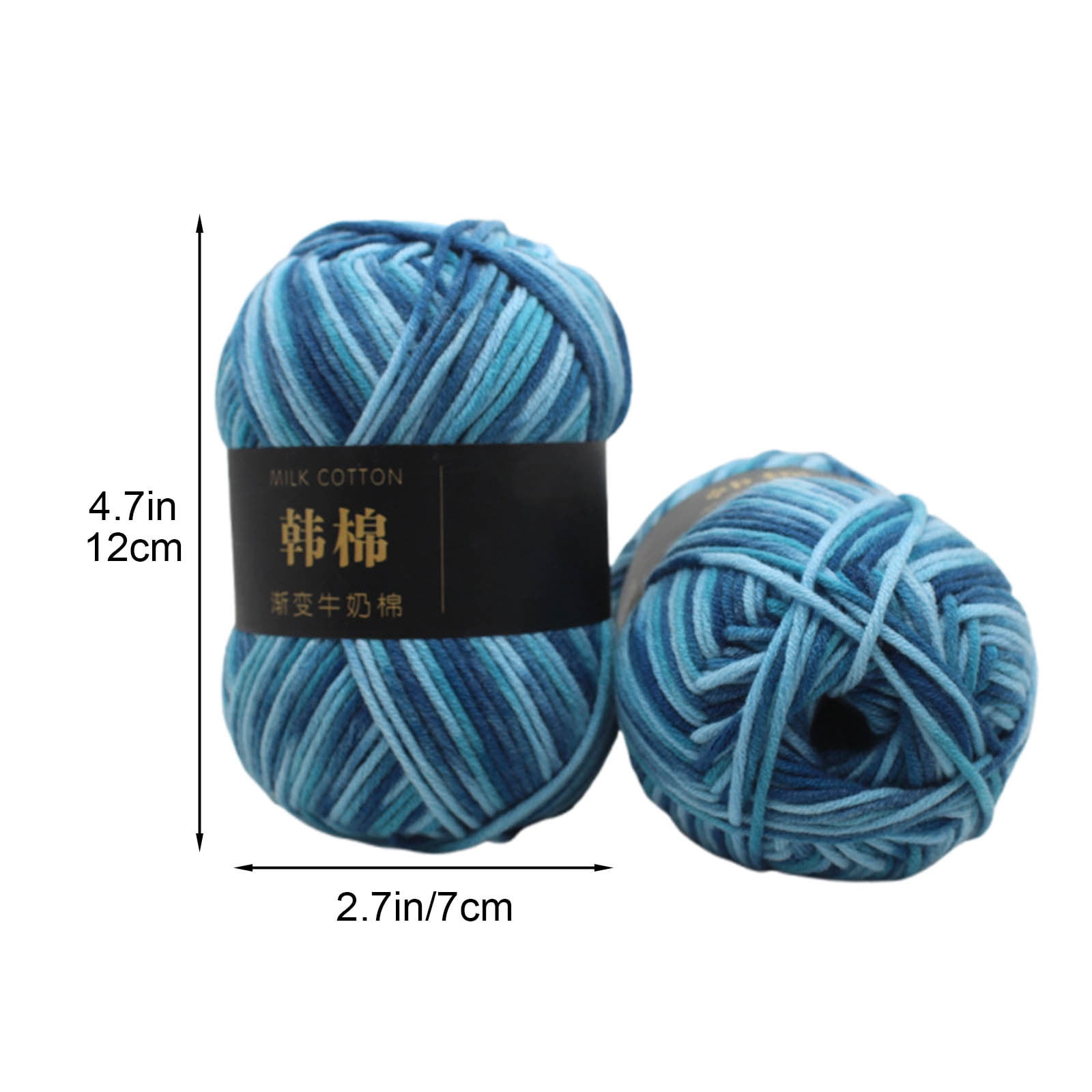 AYktou Cotton Yarn - Multicolor Rainbows Yarn,50 gram Skeins,26 Colors Available,7 Strands Of Combed Milk Cotton Crocheting Yarn for Knitting,Crochet,Weaving,Arts & Crafts - Fiesta #Z - Light Blue - Image 6