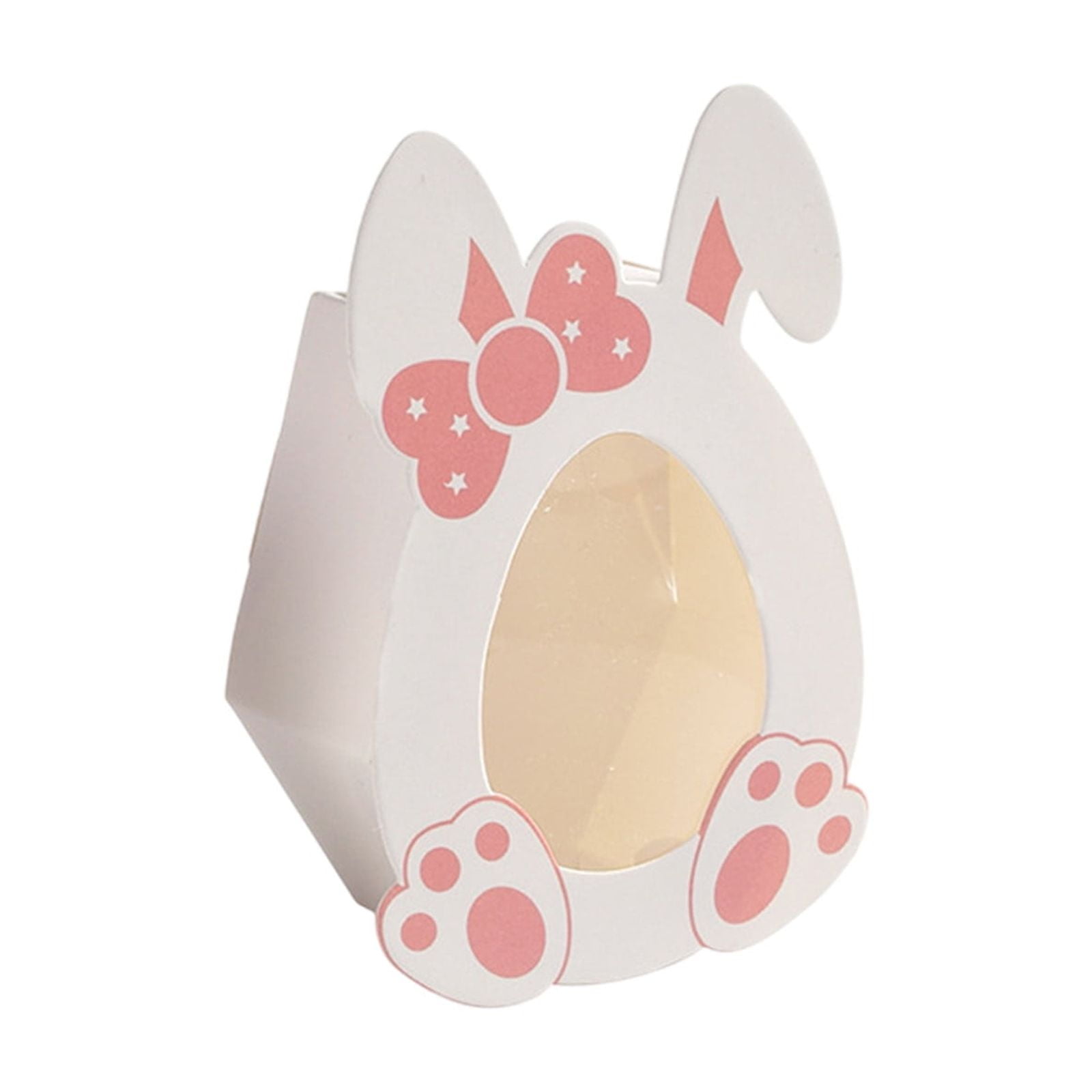 Darzheoy 10 Pcs Easter Treat Boxes with Clear Window Cardboard Box Bunny Bags Rabbit Box Spring Holiday Paper Container for Cookie Goodie Candy Favors Pink - Image 1