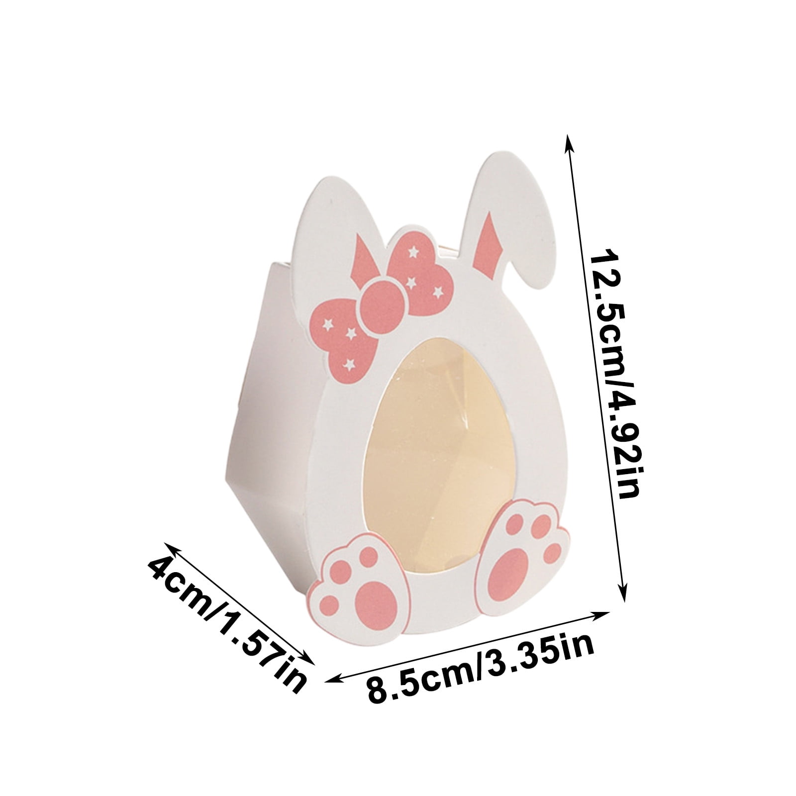 Darzheoy 10 Pcs Easter Treat Boxes with Clear Window Cardboard Box Bunny Bags Rabbit Box Spring Holiday Paper Container for Cookie Goodie Candy Favors Pink - Image 2