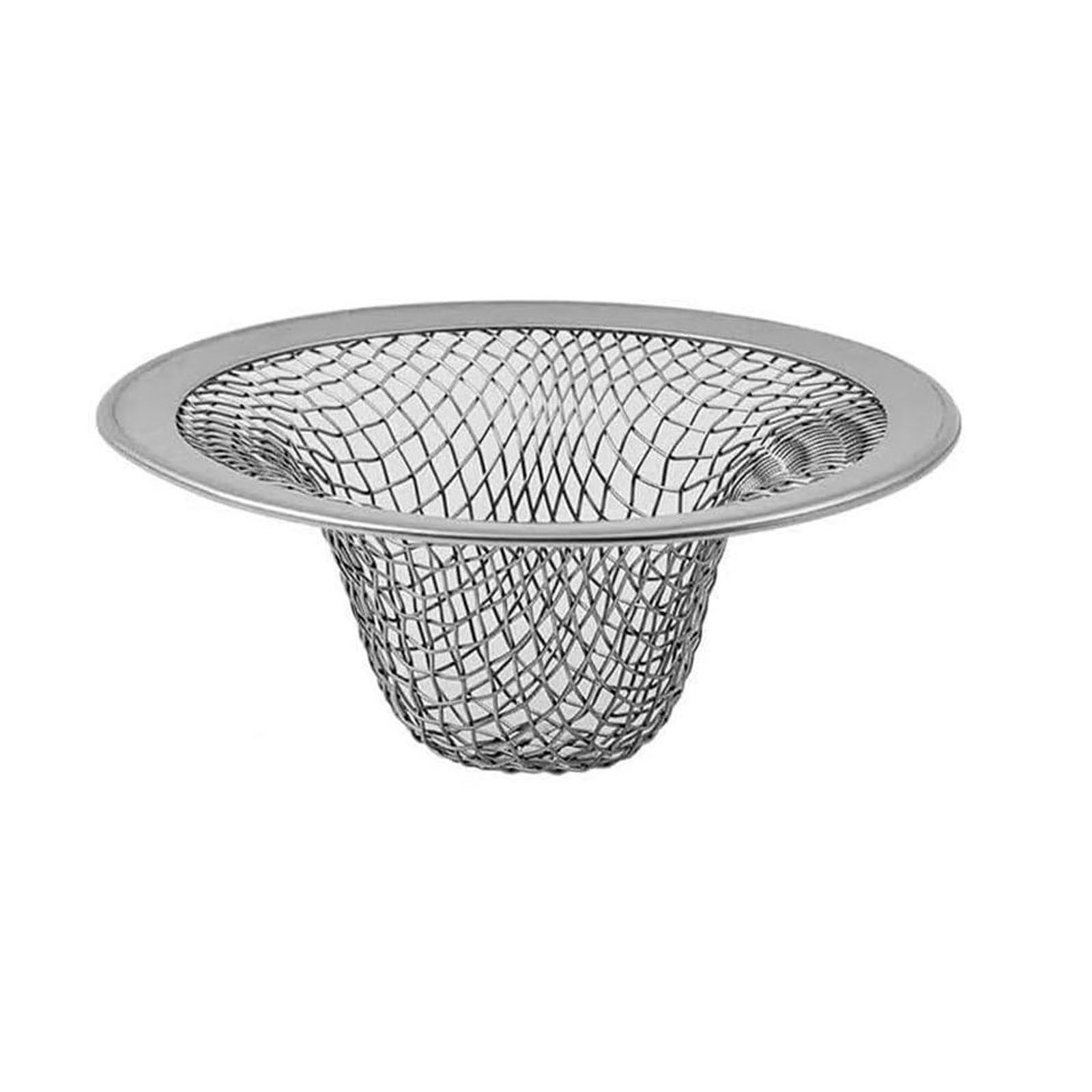 Kdkad Tub Drain Hair Catcher - Shower Drain Mesh Strainer, Stainless Steel Shower Bathtub Drain Cover, Bathroom Sink Strainer Filter Basket for Bathroom Sink, Wash Basin Floor Drain XL Silver - Image 1