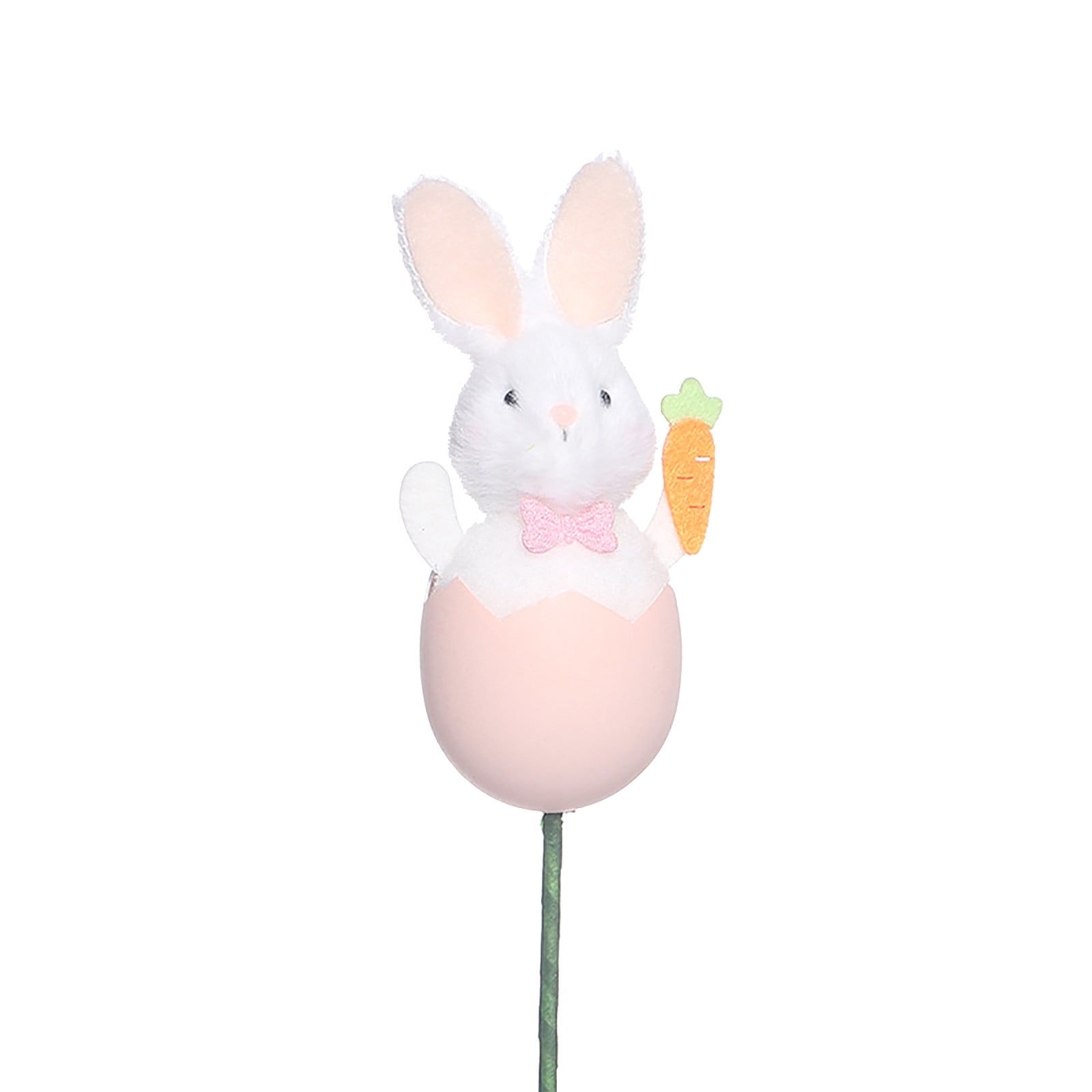 Darzheoy Bunny Plush Doll Pick DIY Bouquet Accessories Adorable Festival Gift Party Vase Filler Decorative Stick Cute Animal Ornament Pink - Image 1