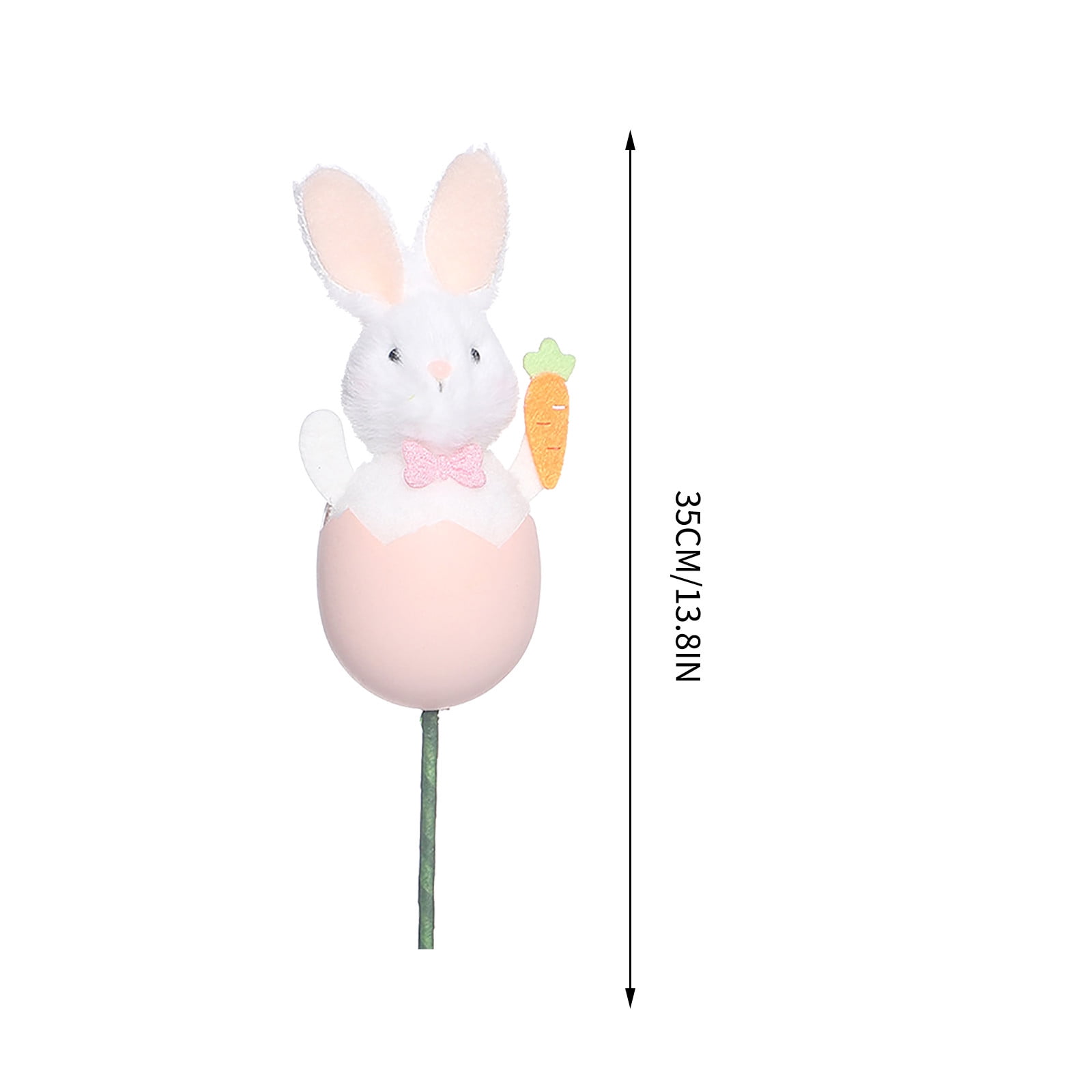 Darzheoy Bunny Plush Doll Pick DIY Bouquet Accessories Adorable Festival Gift Party Vase Filler Decorative Stick Cute Animal Ornament Pink - Image 2
