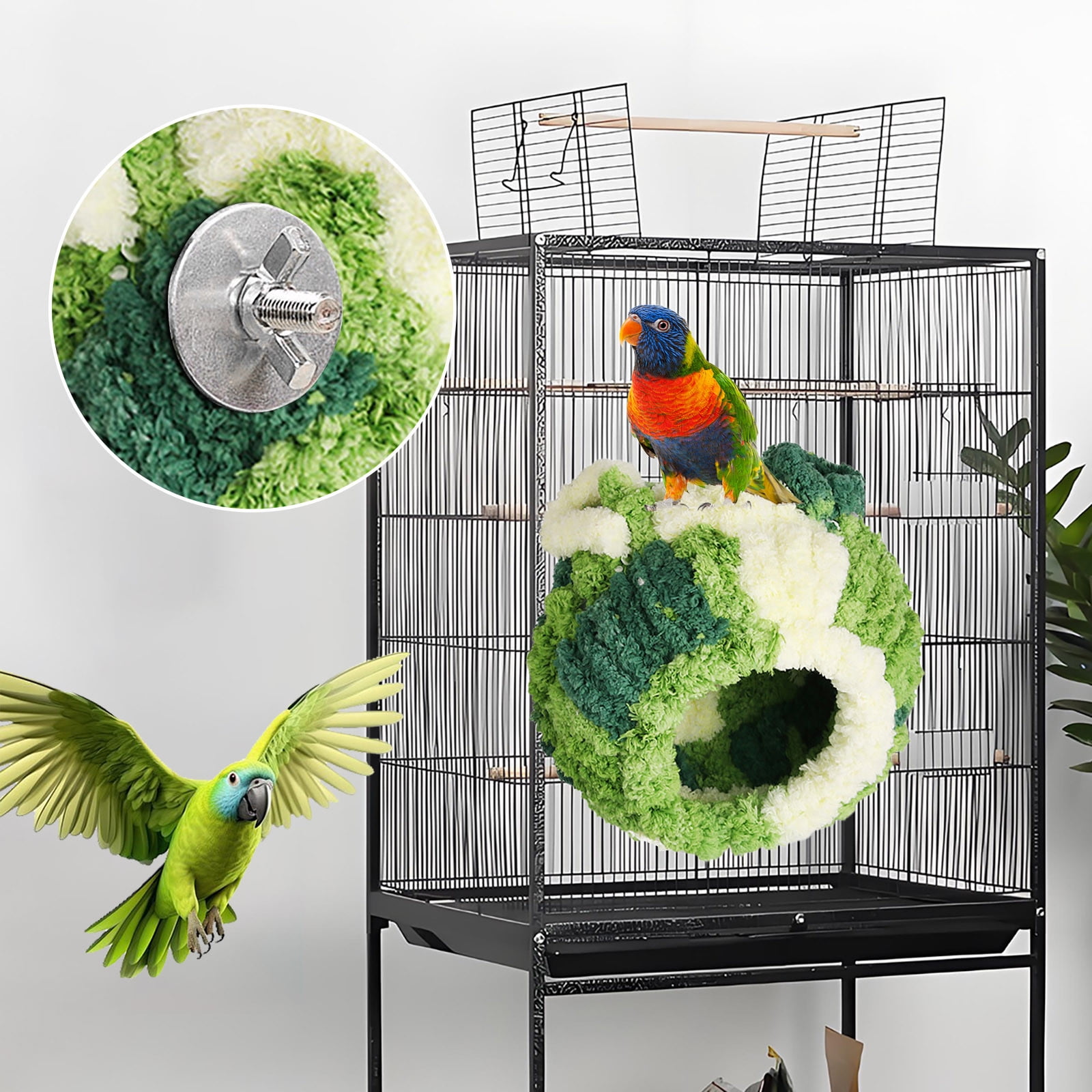 Darzheoy Bird Nest, Conure Breeding House Lovebird Bed for Conure, Lovebird, Canary, Finch, Coneshape Birds, Hamster, Small Pets C - Image 7