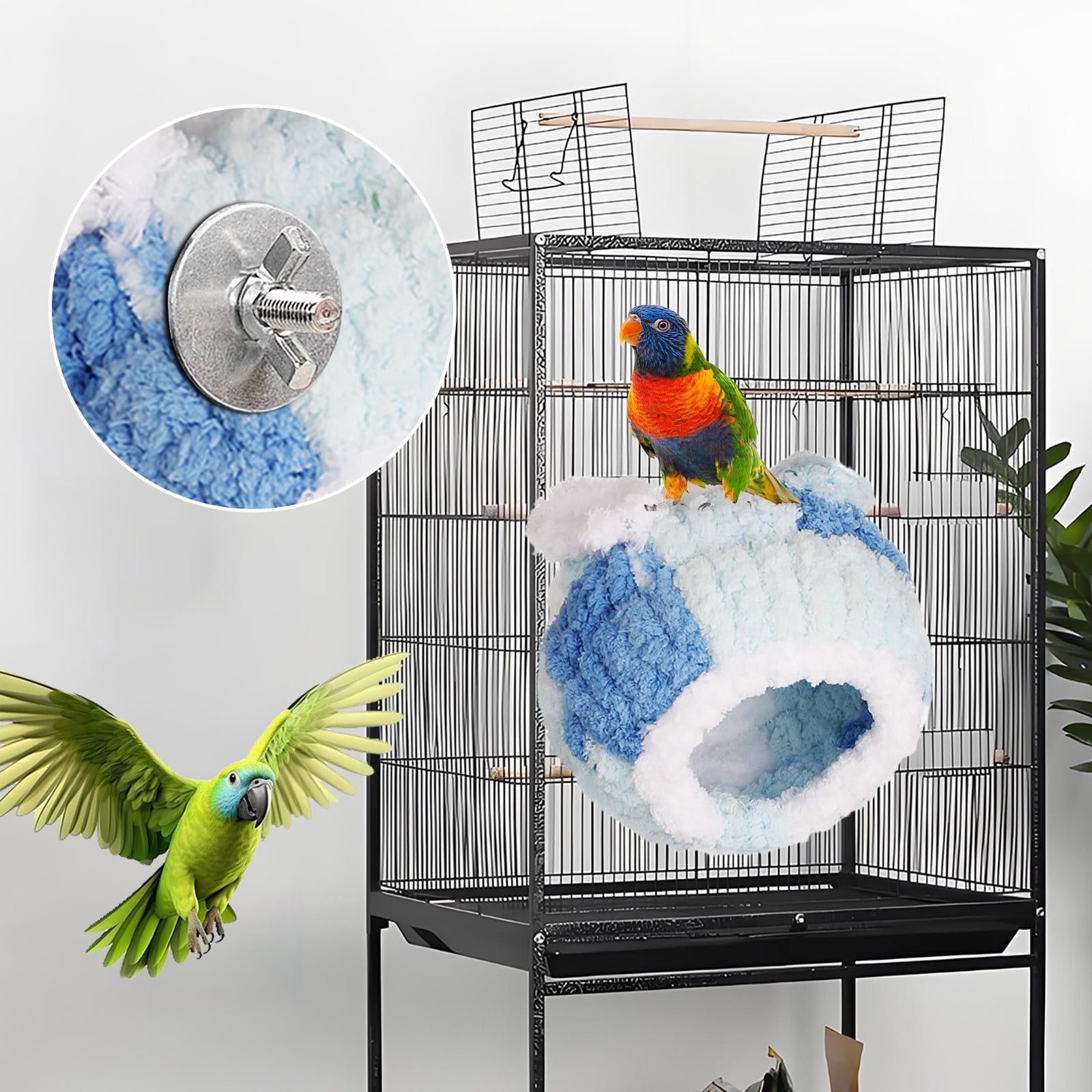Darzheoy Bird Nest, Conure Breeding House Lovebird Bed for Conure, Lovebird, Canary, Finch, Coneshape Birds, Hamster, Small Pets E - Image 7