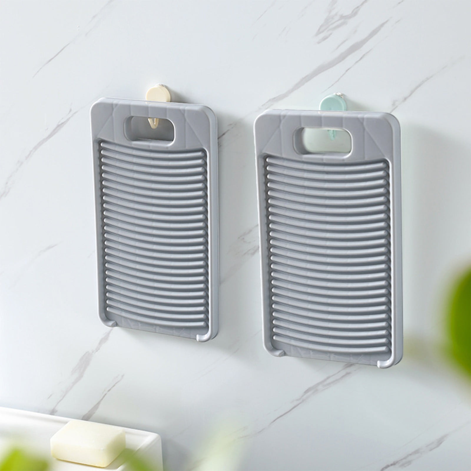 Kdkad Washboard for Hand Washing Clothes, Portable Plastics Wash Board, Household Scrub Board, Washing Board for Laundry Home Dormitory Travel Small Delicate Articles Cleaning 11.2×6.3 in Gray - Image 5