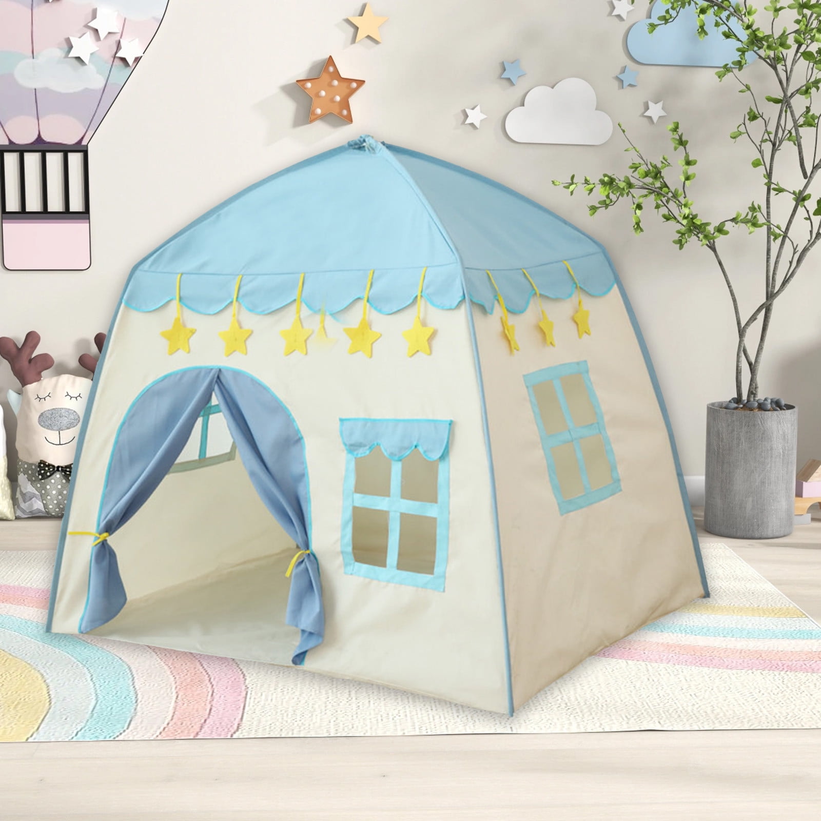 Darzheoy Cute Princess Tent for Girls, Princess Castle Play Tent Playhouse for Children Indoor and Outdoor Fun, 51