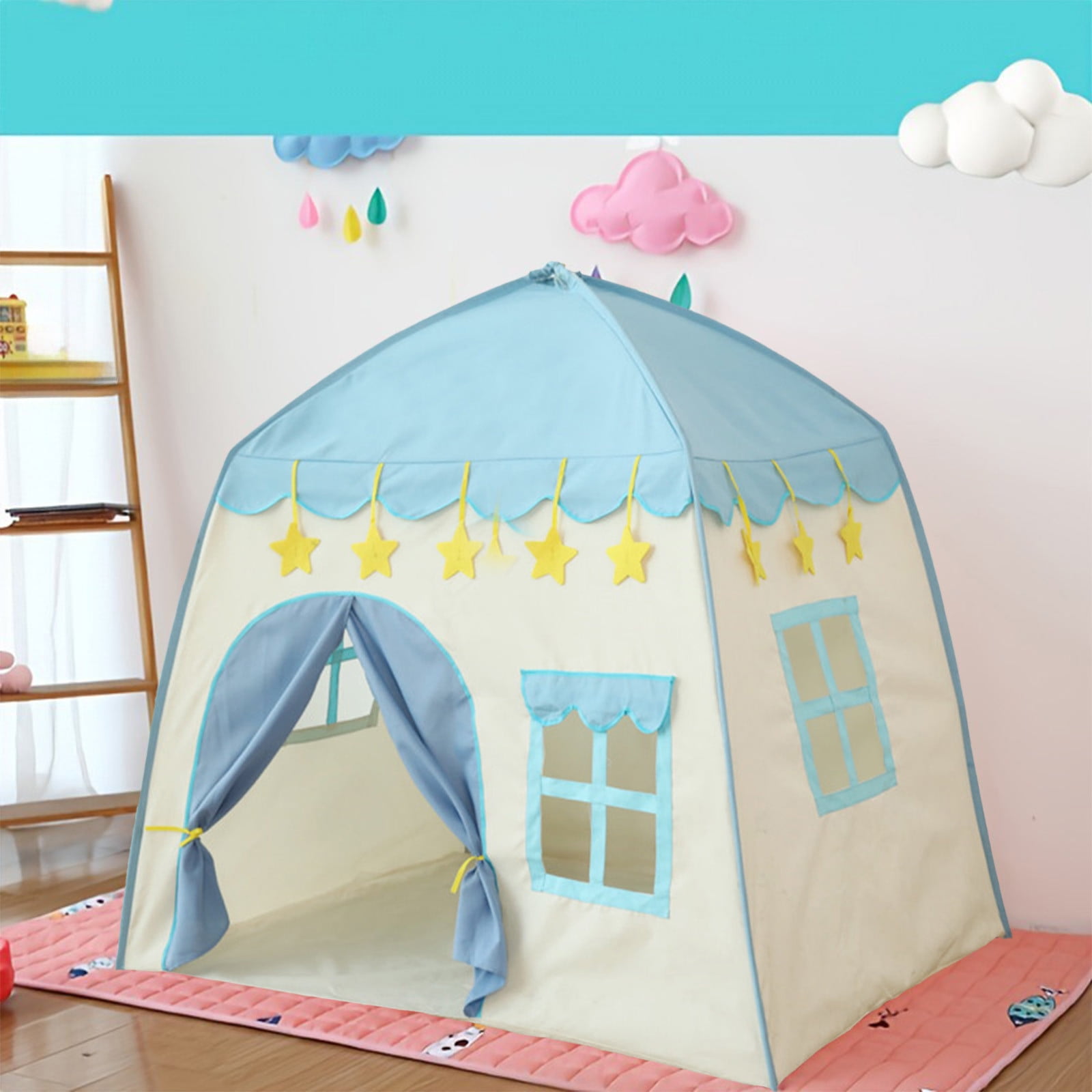 Darzheoy Cute Princess Tent for Girls, Princess Castle Play Tent Playhouse for Children Indoor and Outdoor Fun, 51