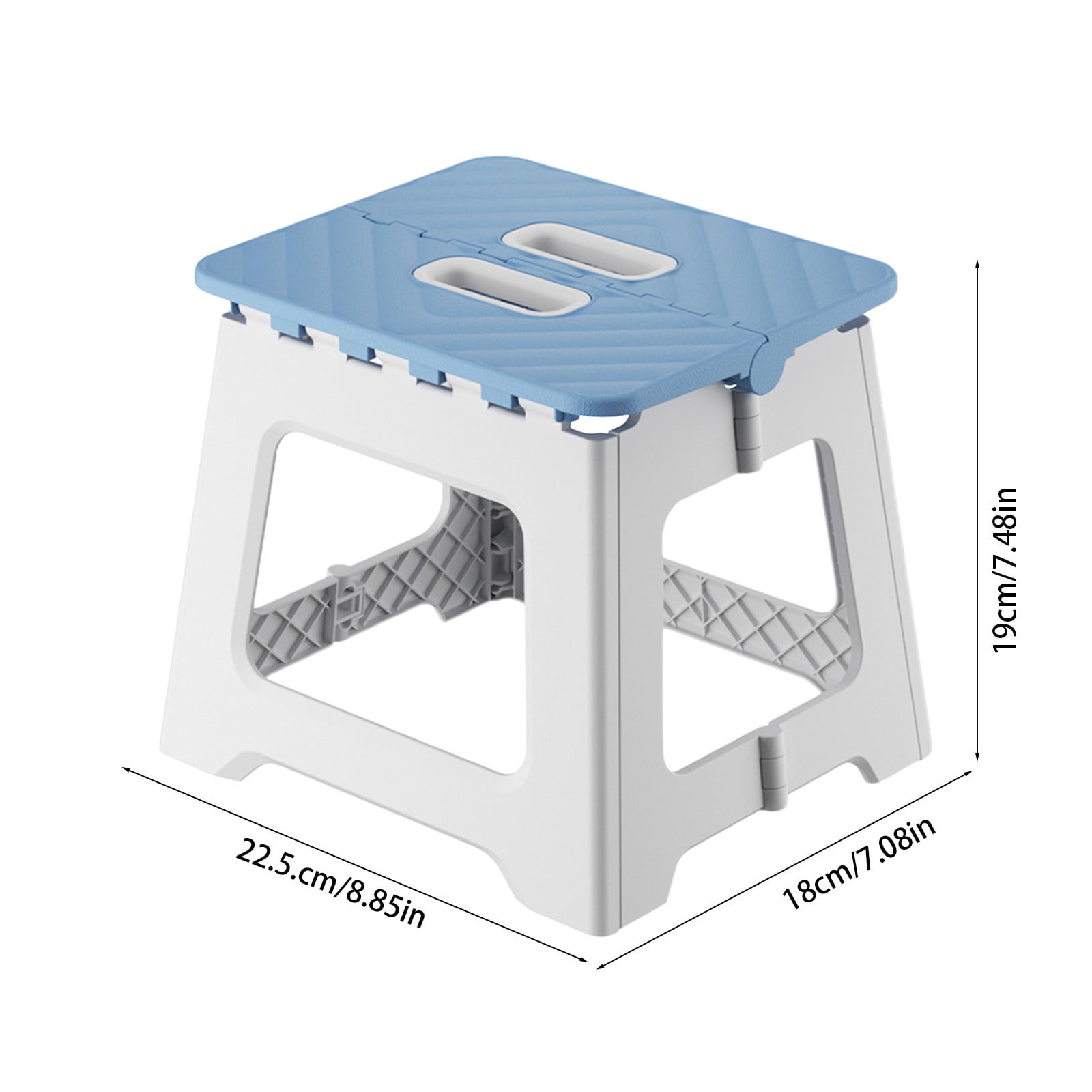 Darzheoy Adult Folding Step Stool, Foldable Stool, Suitable for Living Room, Kitchen, and Bathroom, Portable Travel Stool Blue - Image 2