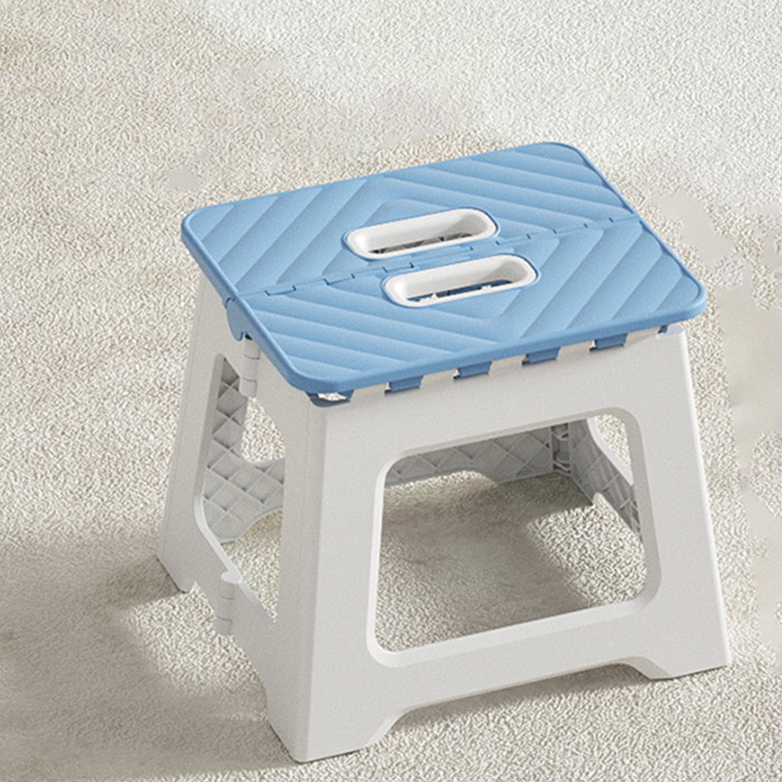 Darzheoy Adult Folding Step Stool, Foldable Stool, Suitable for Living Room, Kitchen, and Bathroom, Portable Travel Stool Blue - Image 3