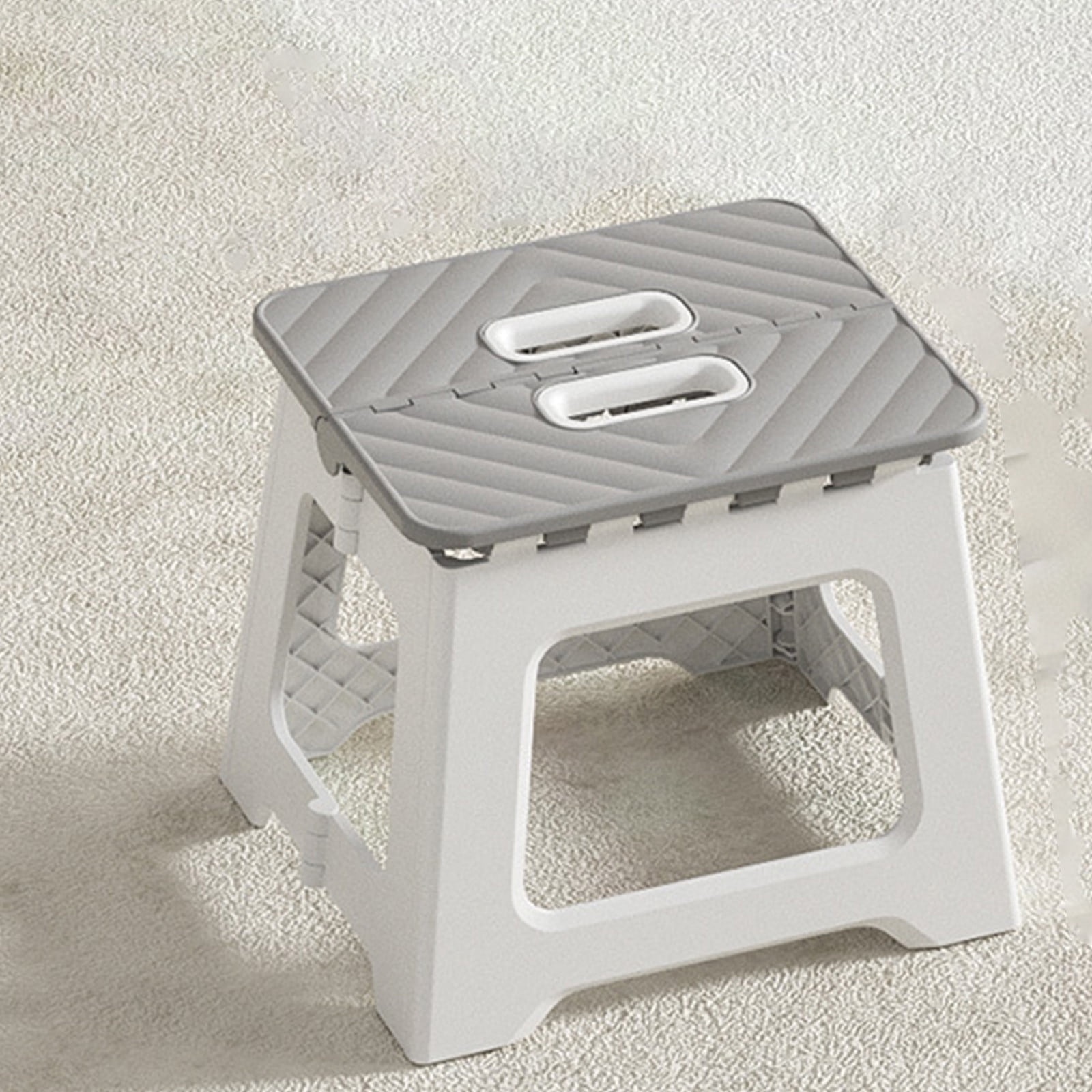 Darzheoy Adult Folding Step Stool, Foldable Stool, Suitable for Living Room, Kitchen, and Bathroom, Portable Travel Stool Gray - Image 3