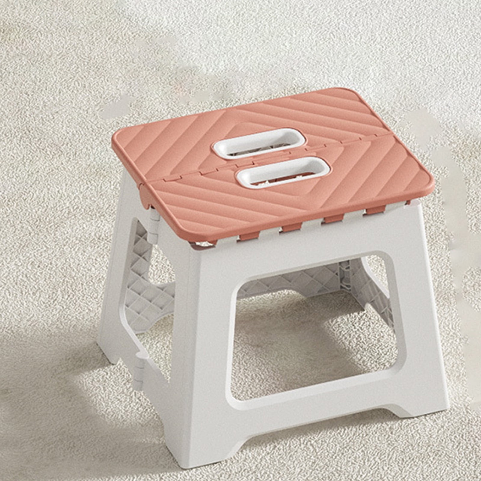 Darzheoy Adult Folding Step Stool, Foldable Stool, Suitable for Living Room, Kitchen, and Bathroom, Portable Travel Stool Pink - Image 3