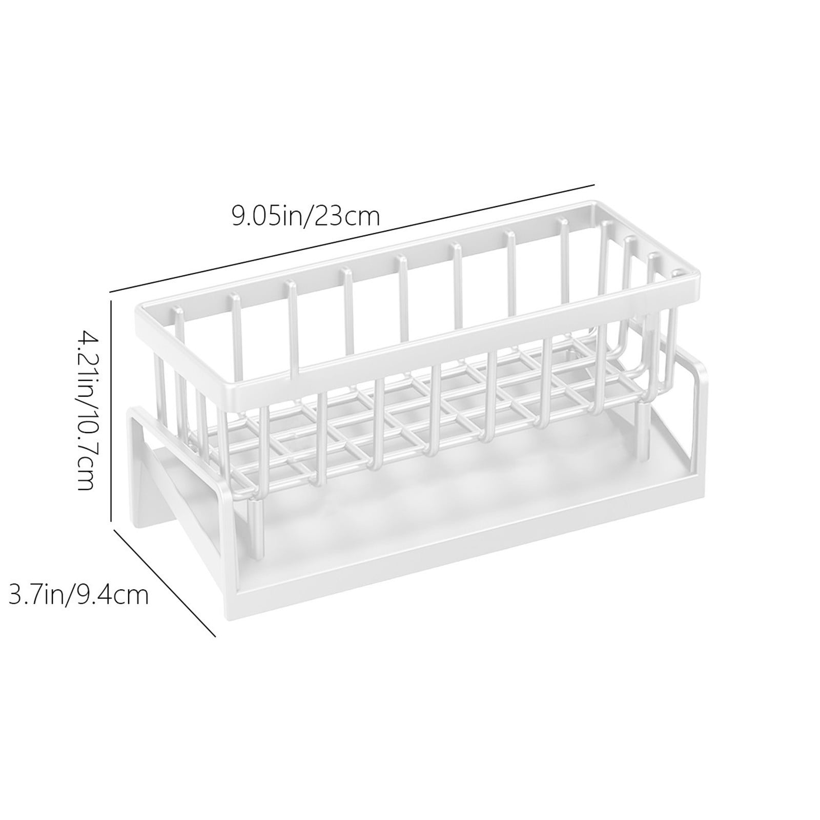 Darzheoy Sponge Holder for Kitchen Sink, Auto Draining Kitchen Sink Caddy, Rustproof Steel Dish Sponge Organizer with Removable Dishcloth Rack, Soap Dispenser Brush Holder X-White - Image 3