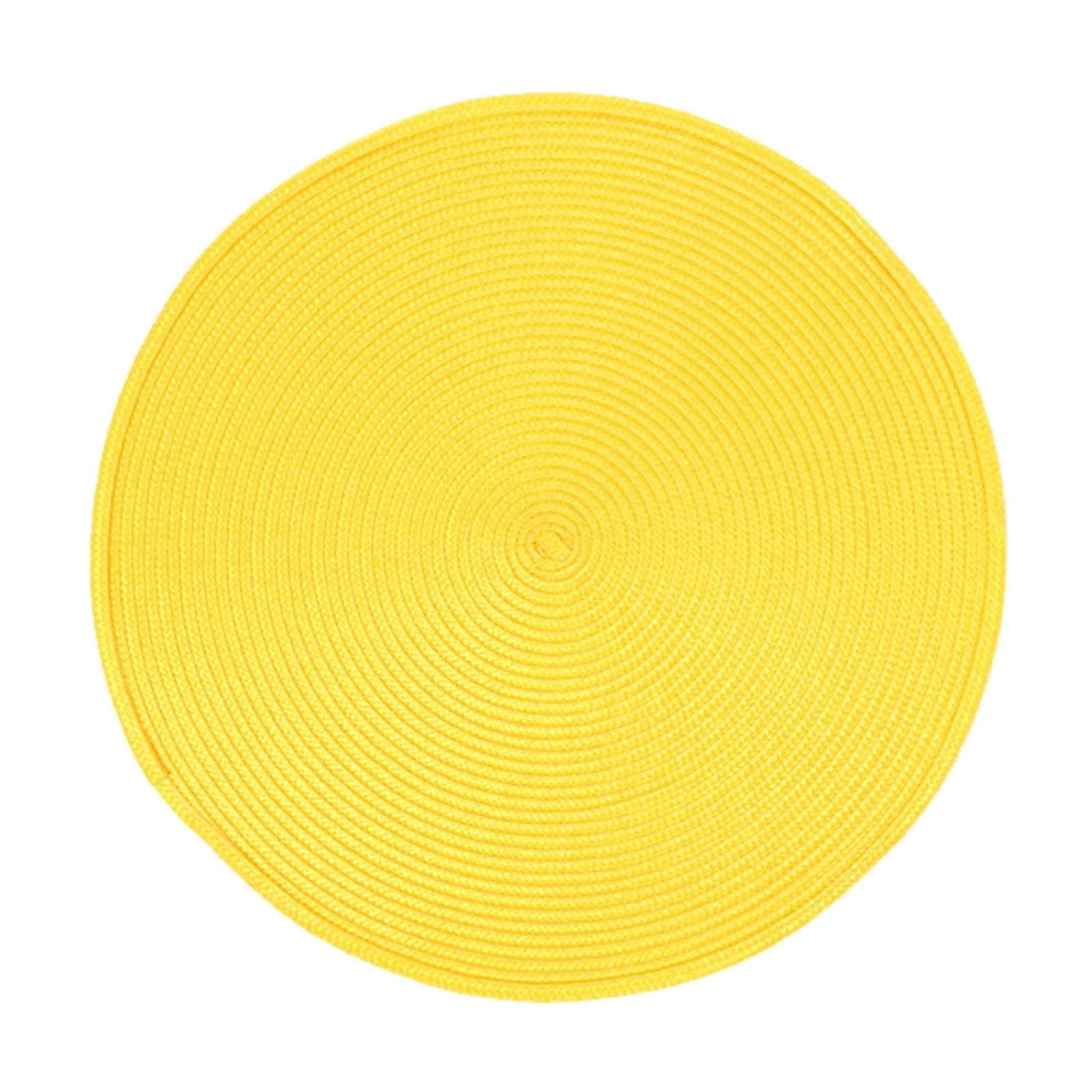 Darzheoy Round Braided Placemats Table Mats for Dining Tables Woven Washable Non-Slip Place mats 15 inch B - Image 1