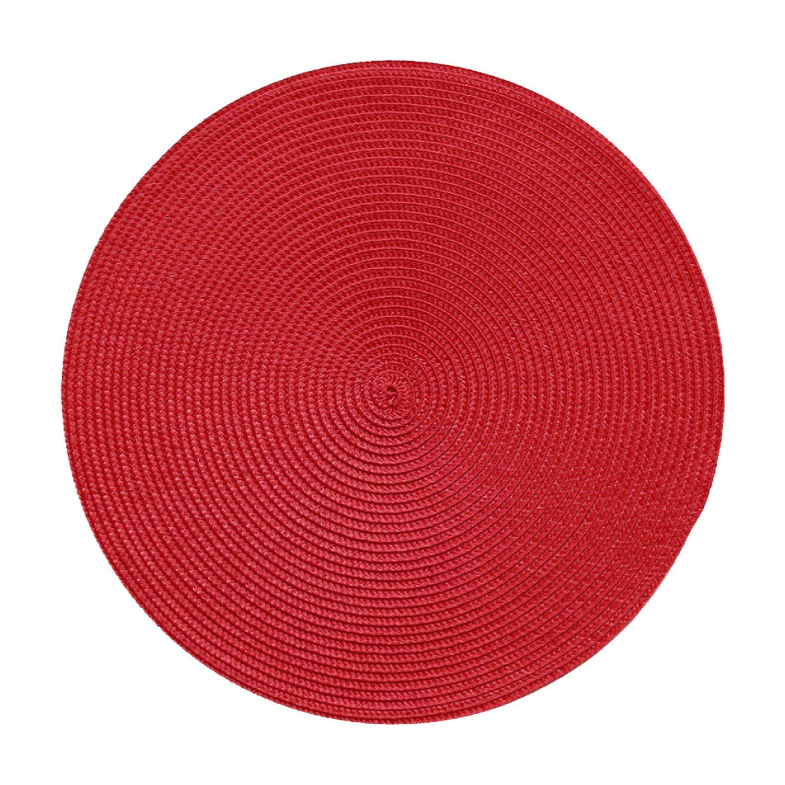 Darzheoy Round Braided Placemats Table Mats for Dining Tables Woven Washable Non-Slip Place mats 15 inch C - Image 1