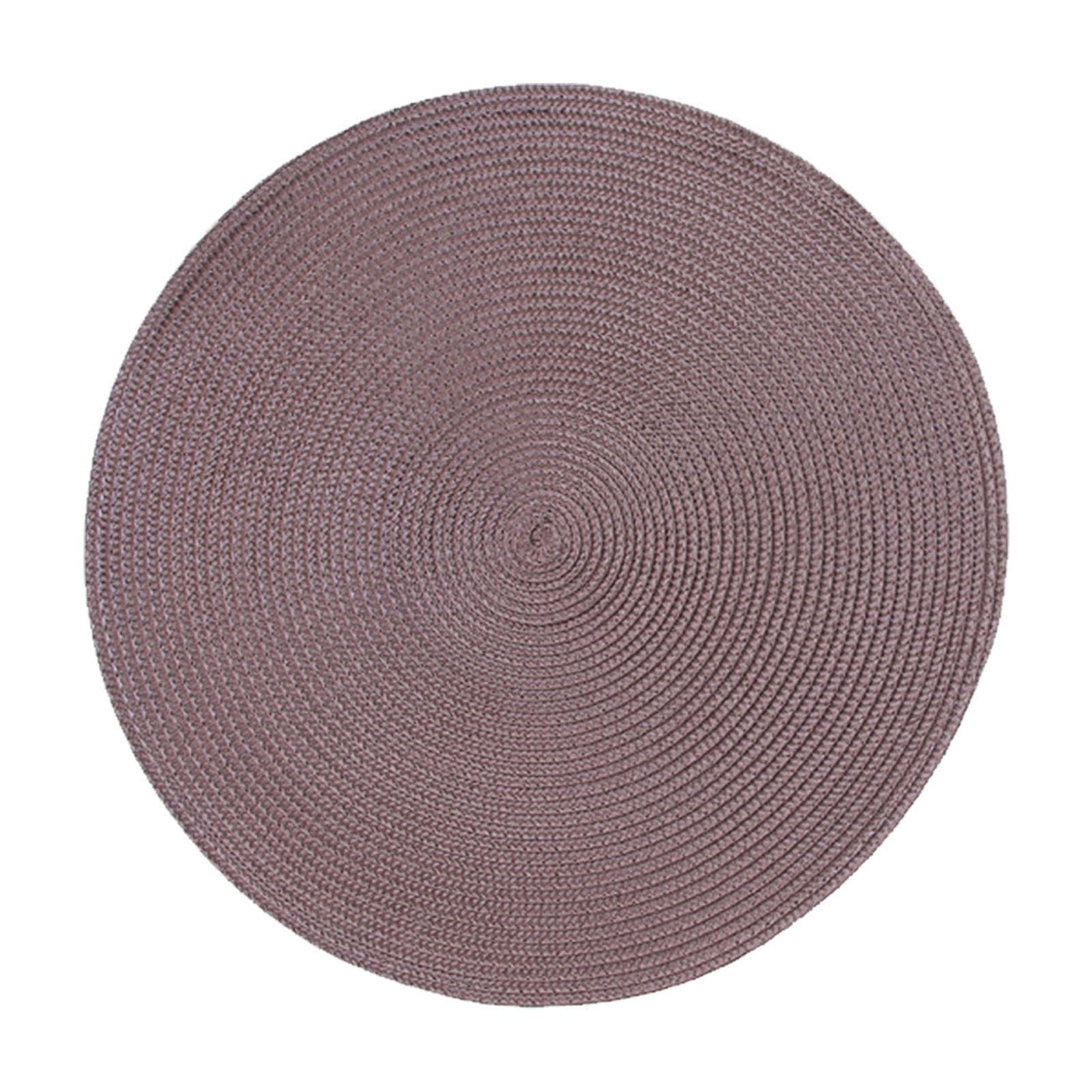 Darzheoy Round Braided Placemats Table Mats for Dining Tables Woven Washable Non-Slip Place mats 15 inch D - Image 1