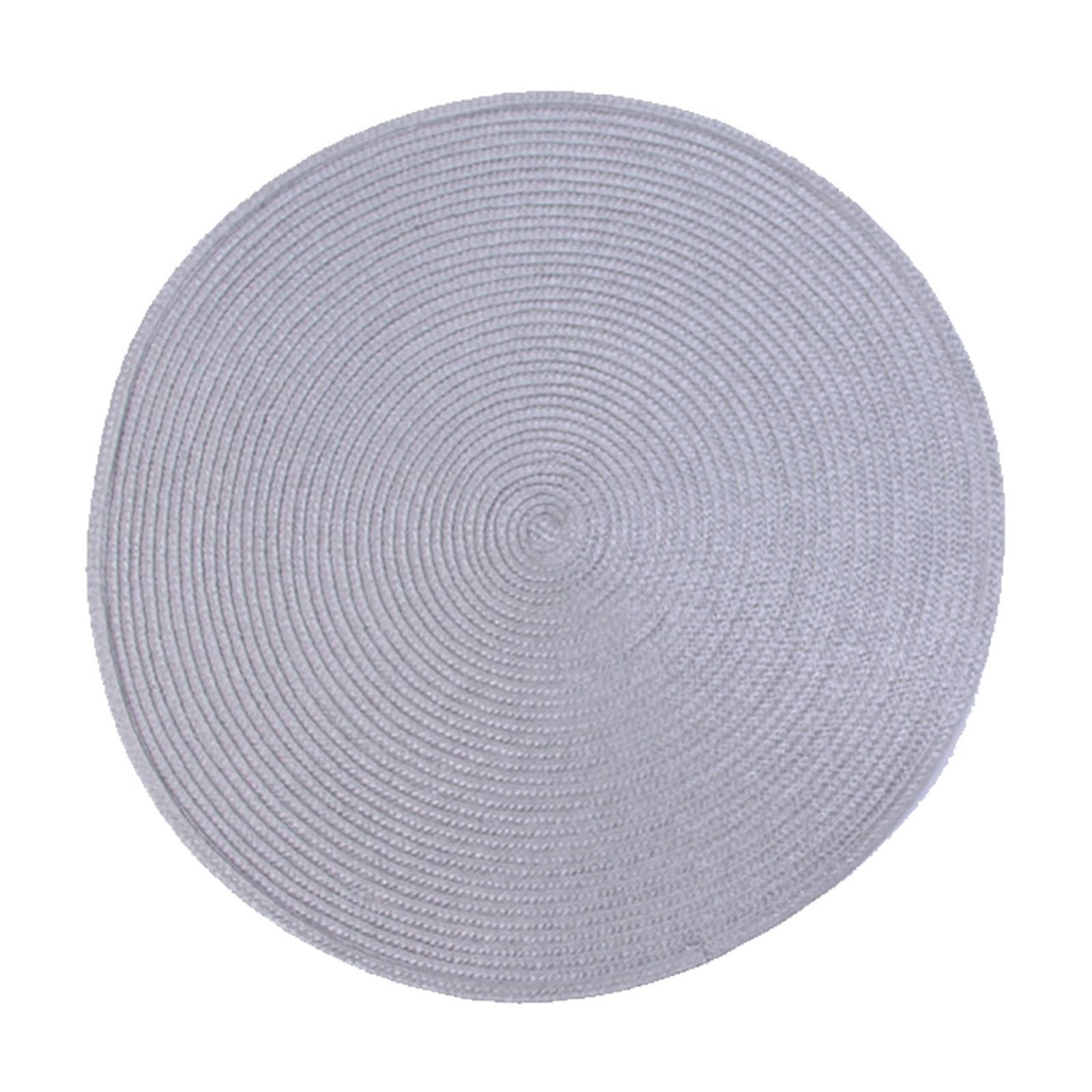 Darzheoy Round Braided Placemats Table Mats for Dining Tables Woven Washable Non-Slip Place mats 15 inch E - Image 1