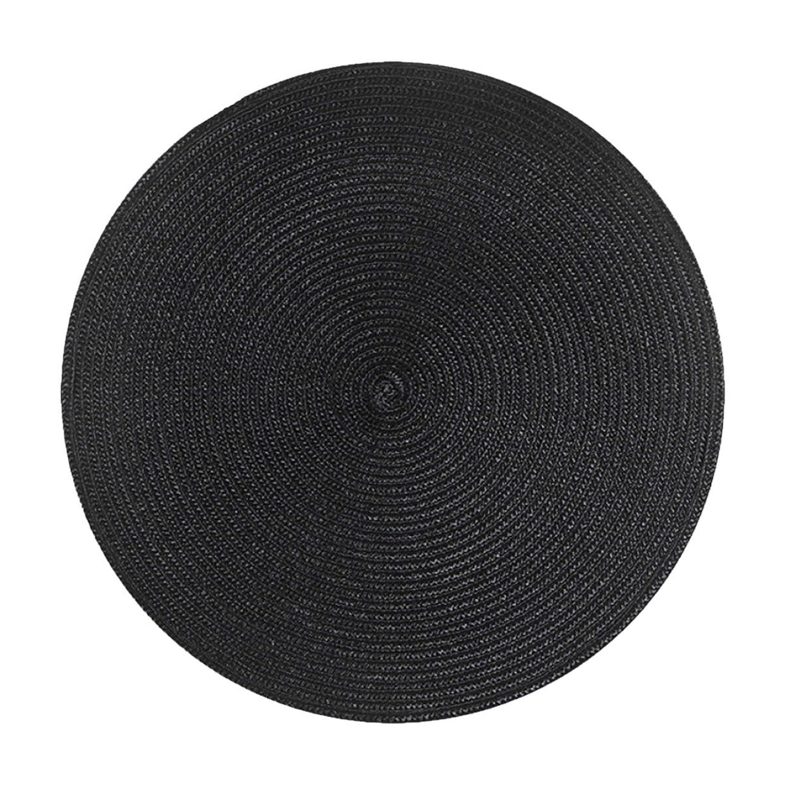 Darzheoy Round Braided Placemats Table Mats for Dining Tables Woven Washable Non-Slip Place mats 15 inch F - Image 1