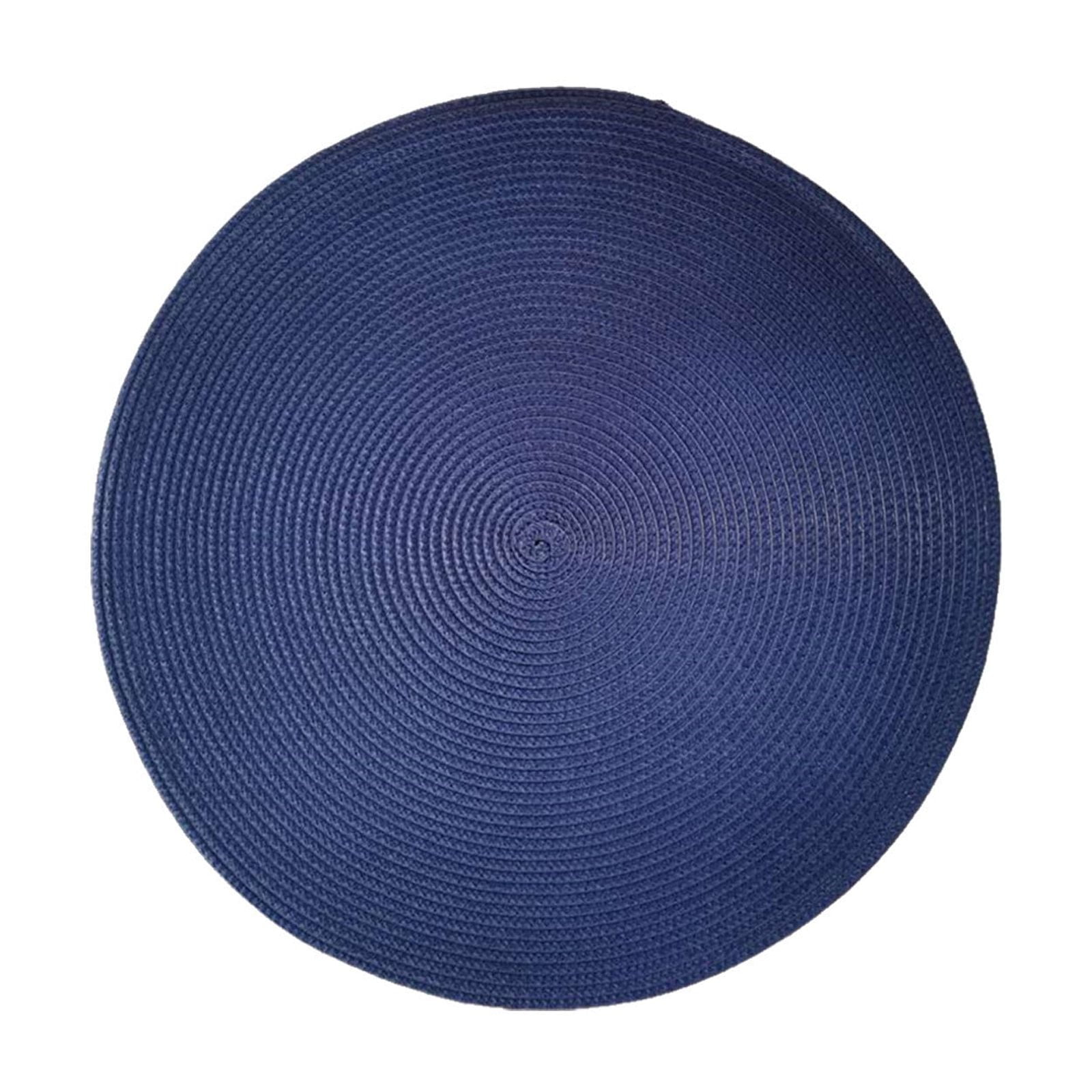 Darzheoy Round Braided Placemats Table Mats for Dining Tables Woven Washable Non-Slip Place mats 15 inch I - Image 1