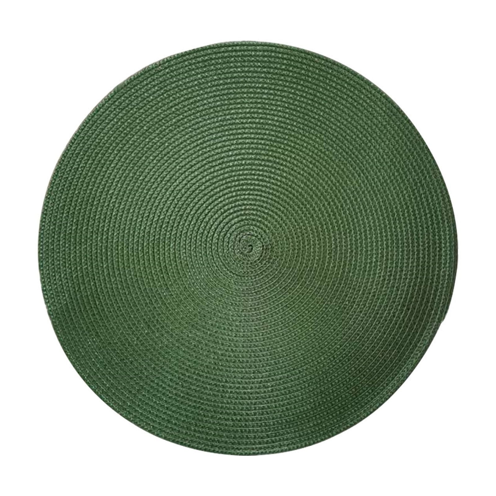 Darzheoy Round Braided Placemats Table Mats for Dining Tables Woven Washable Non-Slip Place mats 15 inch J - Image 1