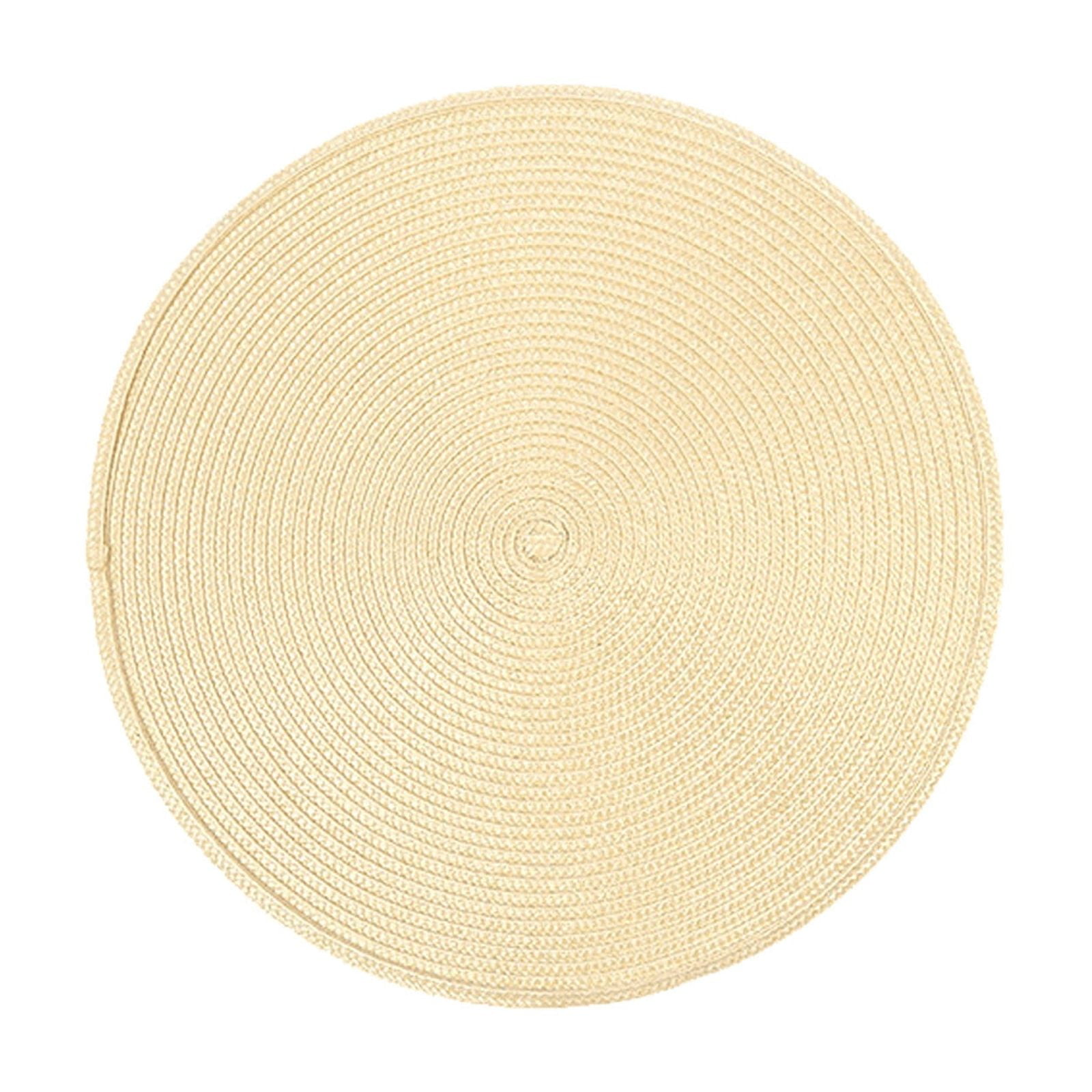 Darzheoy Round Braided Placemats Table Mats for Dining Tables Woven Washable Non-Slip Place mats 15 inch K - Image 1