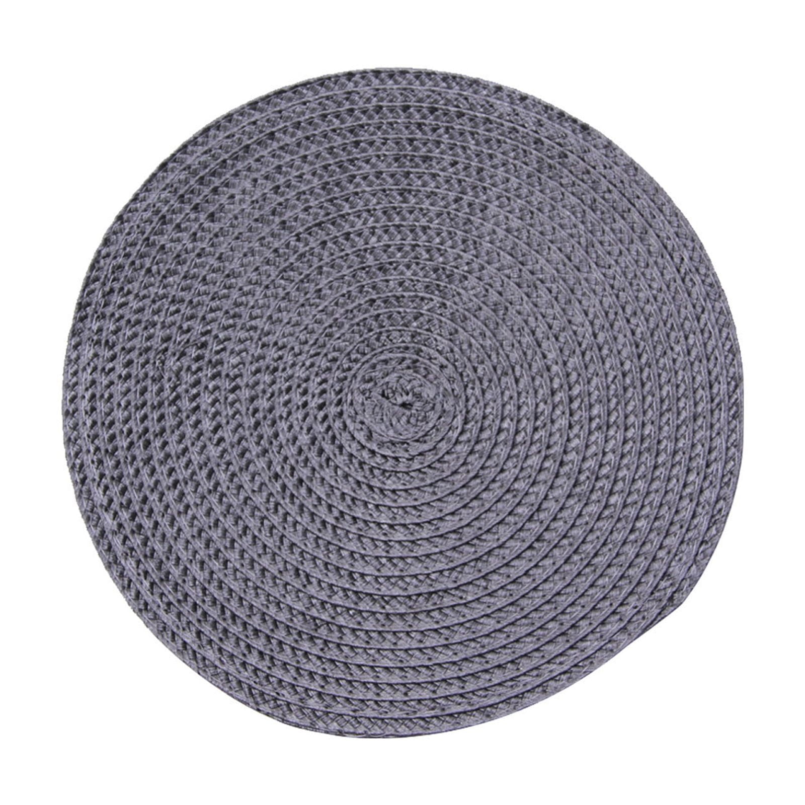 Darzheoy Round Braided Placemats Table Mats for Dining Tables Woven Washable Non-Slip Place mats 15 inch L - Image 1