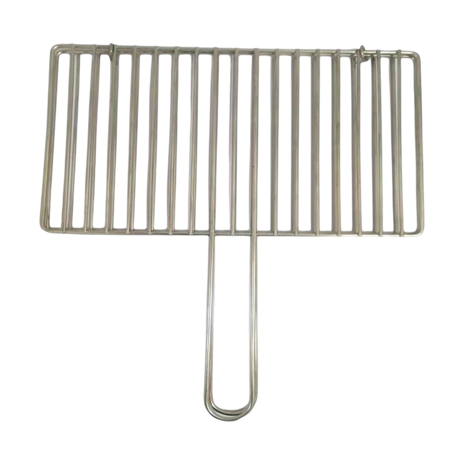 Kdkad Fish Grilling Basket, BBQ Grilling Basket, Folding Portable Stainless Steel BBQ Grill Basket for Fish Vegetables Shrimp with Handle 15×9.4 in Silver - Image 2