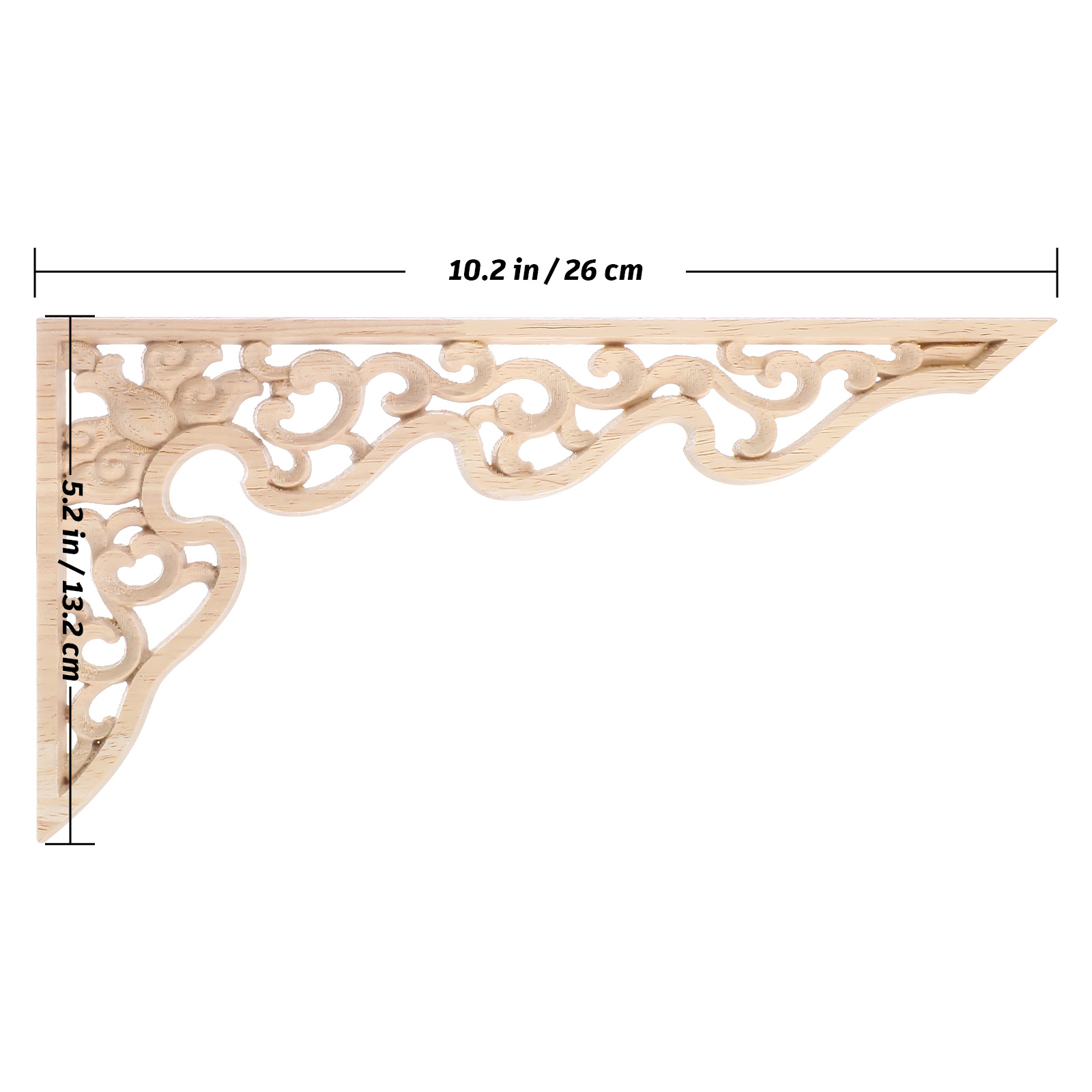 2 Pcs Long Furniture Carvings Wainscoting for Wall Wood Decorative Piece Office - Image 2
