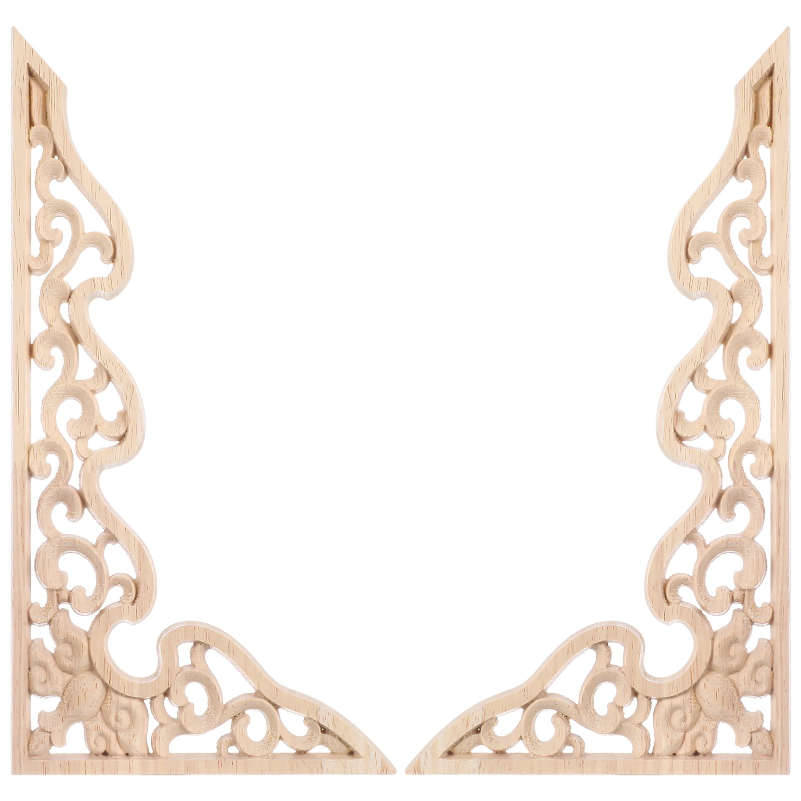 2 Pcs Long Furniture Carvings Wainscoting for Wall Wood Decorative Piece Office - Image 4