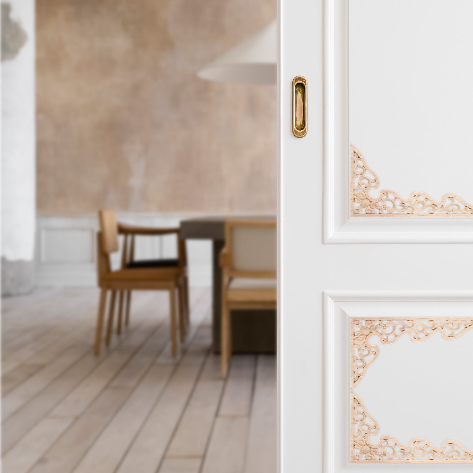 2 Pcs Long Furniture Carvings Wainscoting for Wall Wood Decorative Piece Office - Image 6