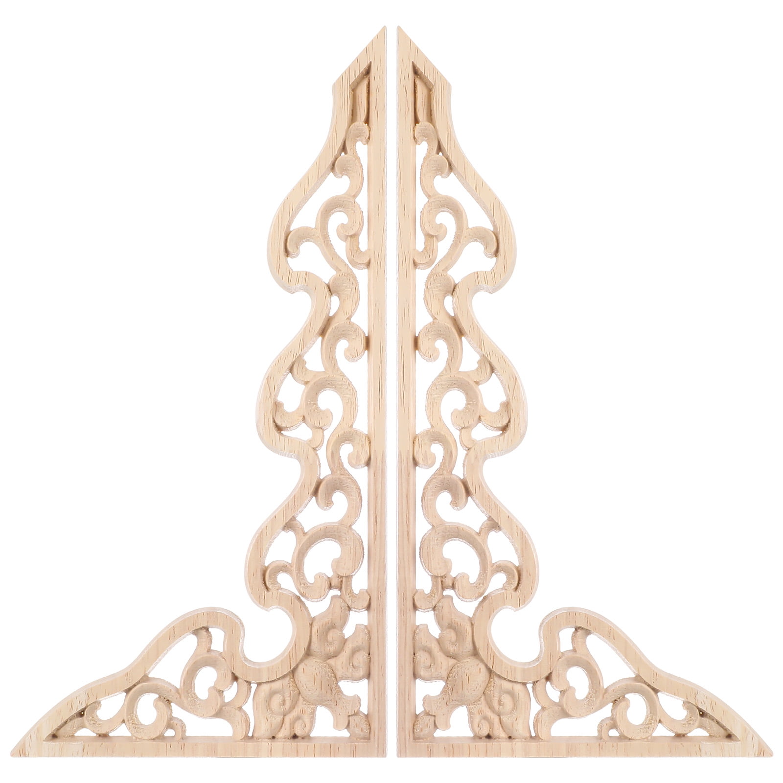 2 Pcs Long Furniture Carvings Wainscoting for Wall Wood Decorative Piece Office - Image 7