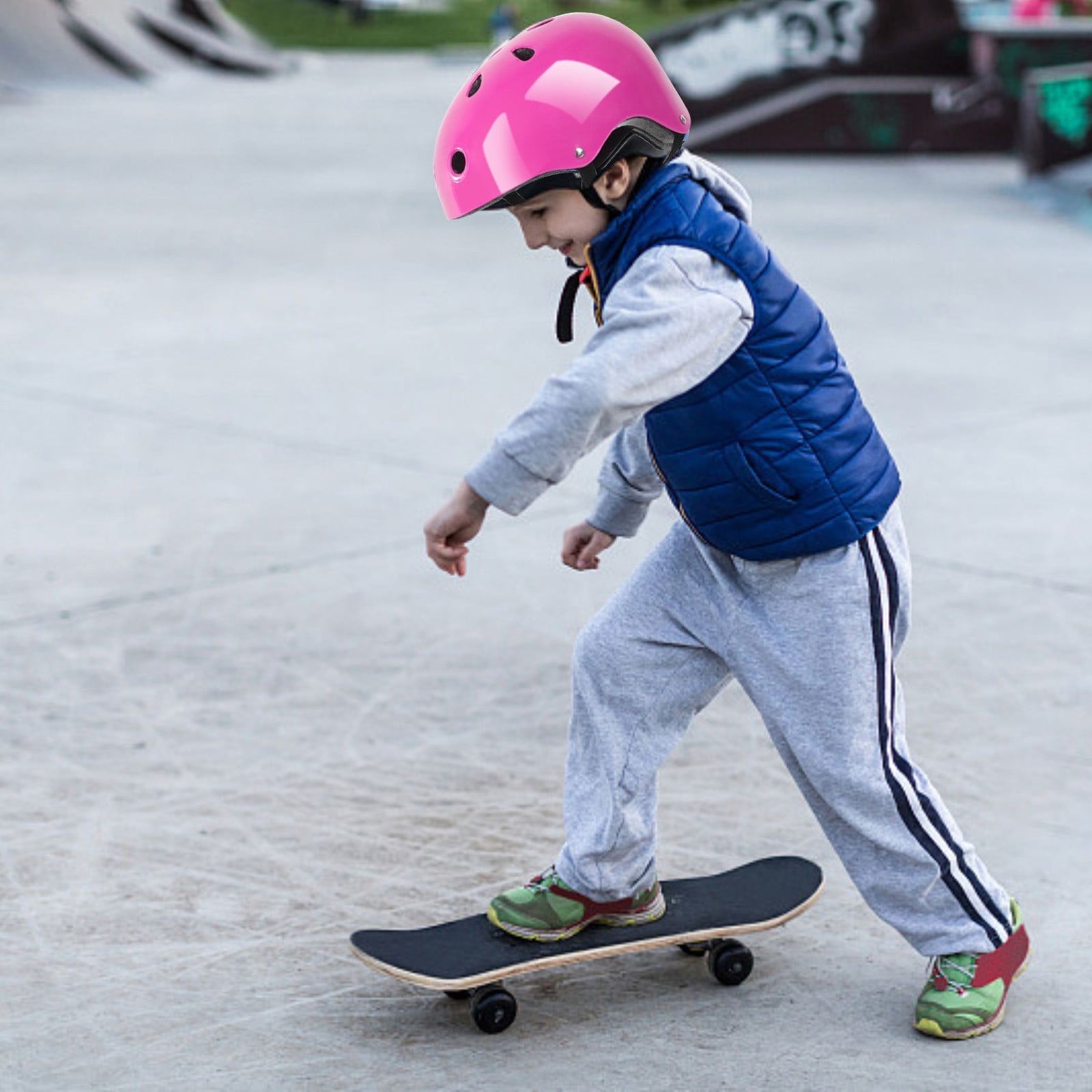 Darzheoy Kids Helmet Knee Elbow Pads Wrist Guard Sport Protective Gear Adjustable Scooter Skateboard Roller Bike Skate Cycling Set for Boy Girl Pink - Image 4