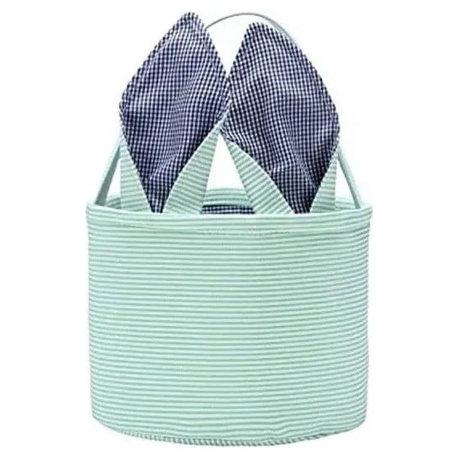 Chmadoxn Cute Personalized Easter Bunny Basket for Kids - Serviceable Plastic Easter Egg Hunt Gift Basket, Ages 3-8 7.5×9 in Green - Image 1