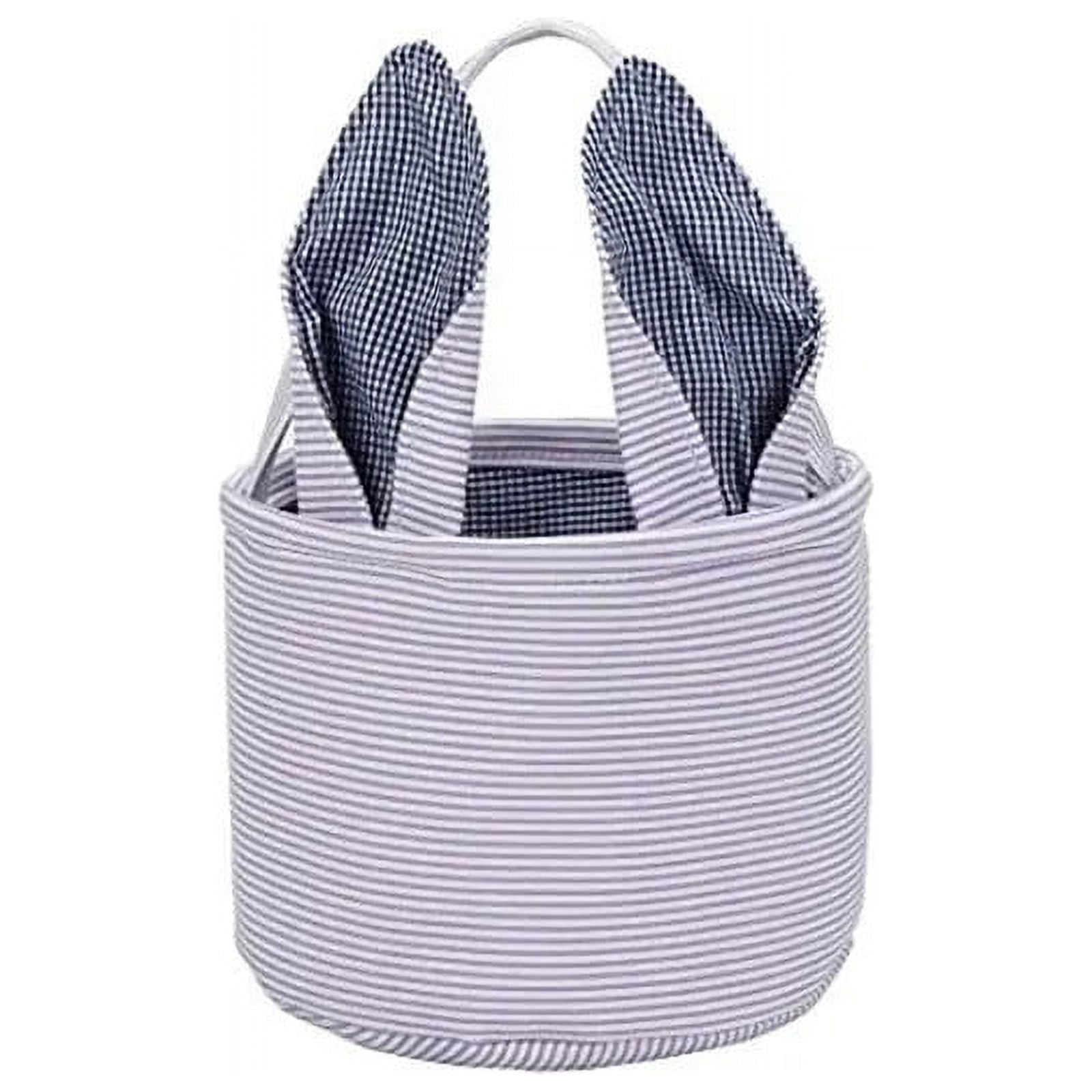 Chmadoxn Cute Personalized Easter Bunny Basket for Kids - Serviceable Plastic Easter Egg Hunt Gift Basket, Ages 3-8 7.5×9 in Purple - Image 1