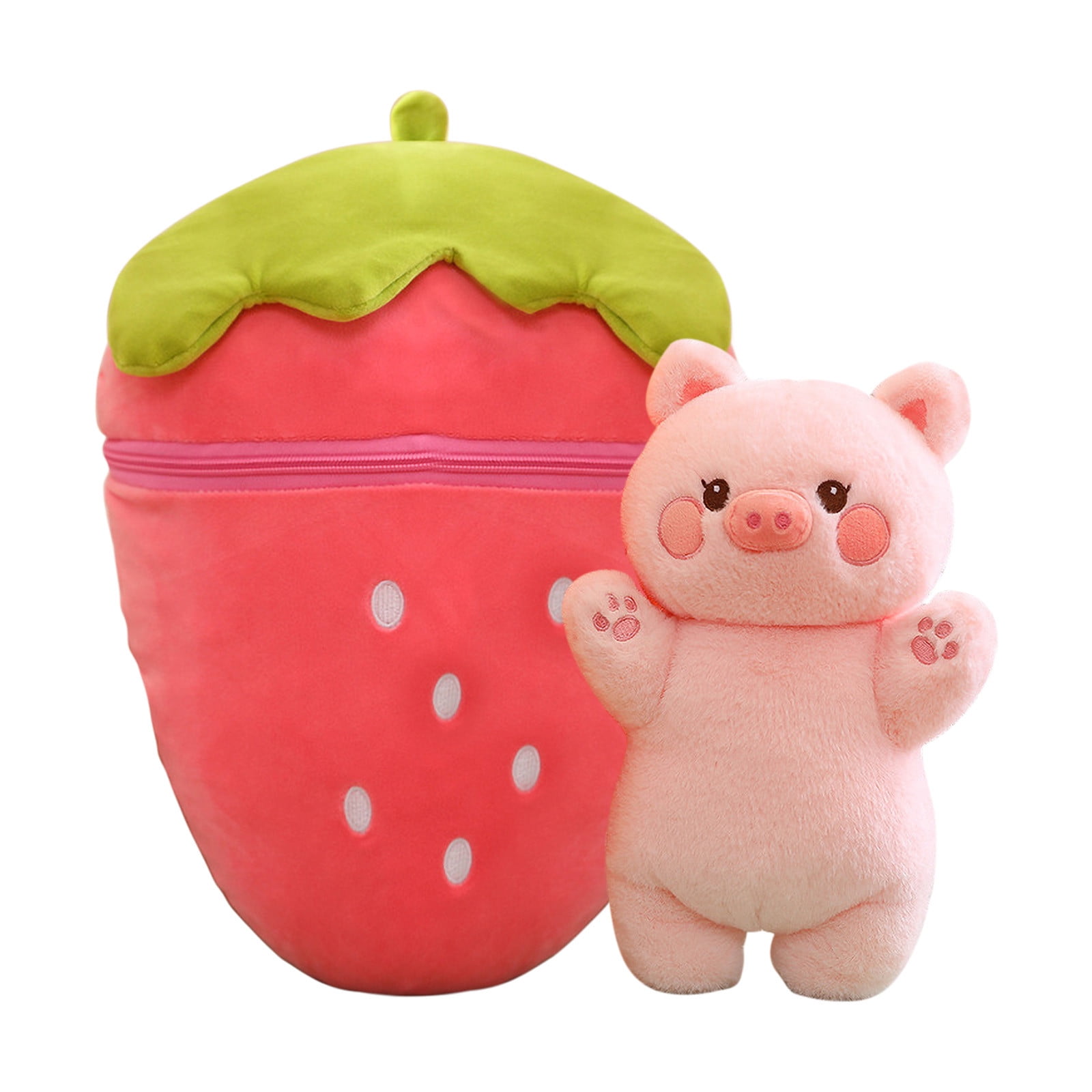 Chmadoxn Easter Adorable Stuffed Bunny Plush Toy - 2-in-1 Transformable Carrot & Strawberry Fruit Doll, Cute Spring Gift for Kids, Easter Basket Stuffer, Collectible Home Decor 15.7