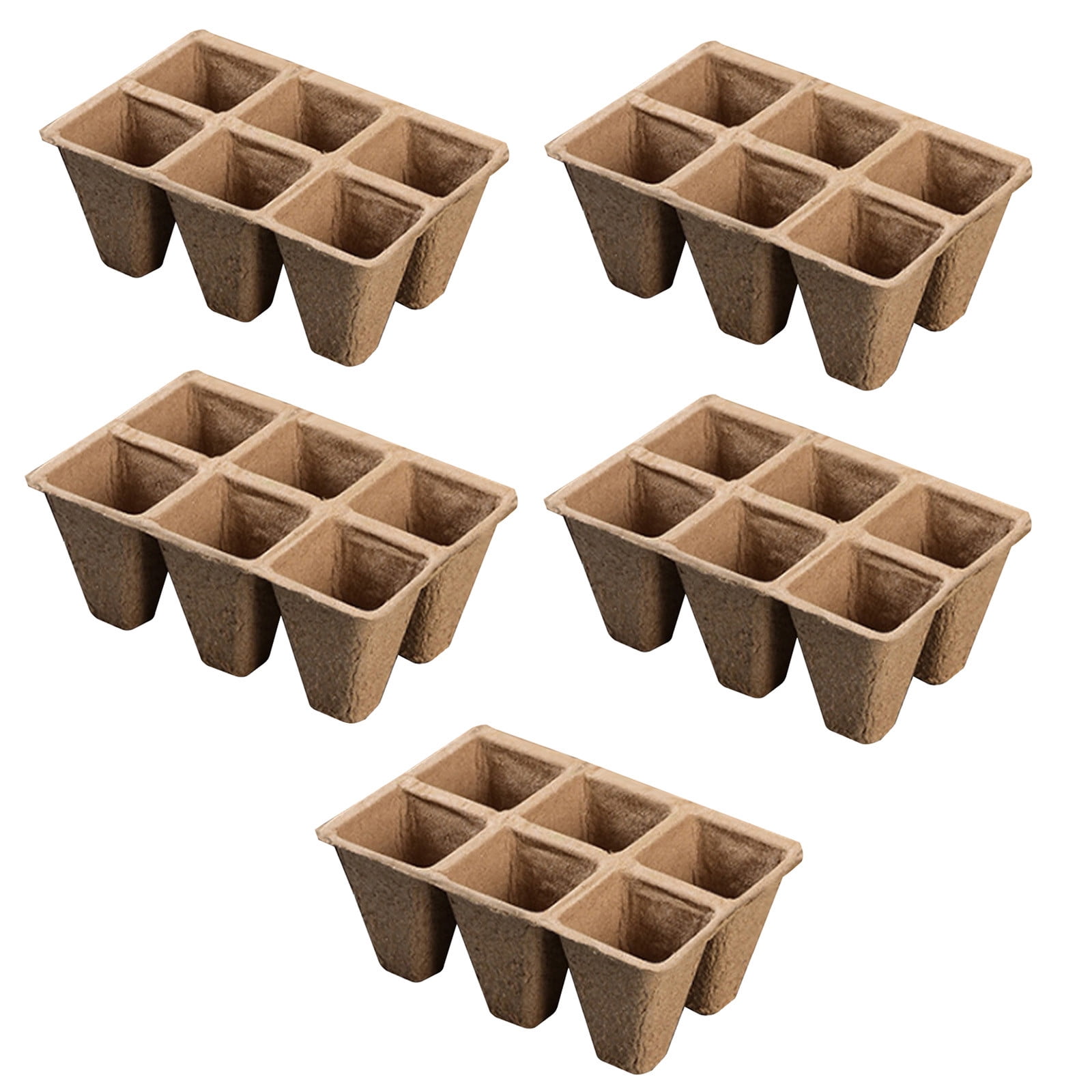 Darzheoy 30 Cells Peat Pots Seed Starter Trays 5 Packs Biodegradable Seedling Pots Germination Trays Organic Plant Starter Kit A - Image 1