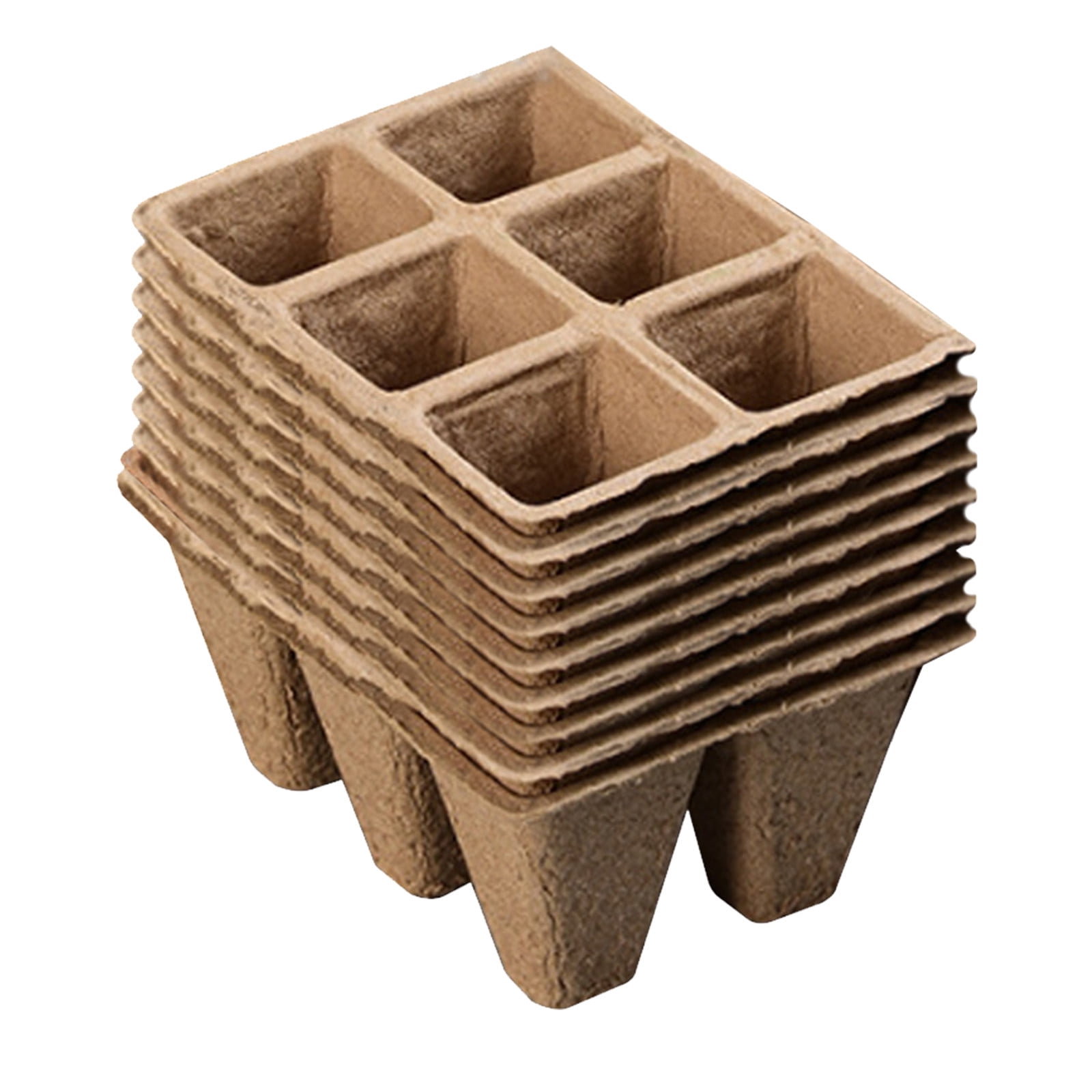 Darzheoy 30 Cells Peat Pots Seed Starter Trays 5 Packs Biodegradable Seedling Pots Germination Trays Organic Plant Starter Kit B - Image 1